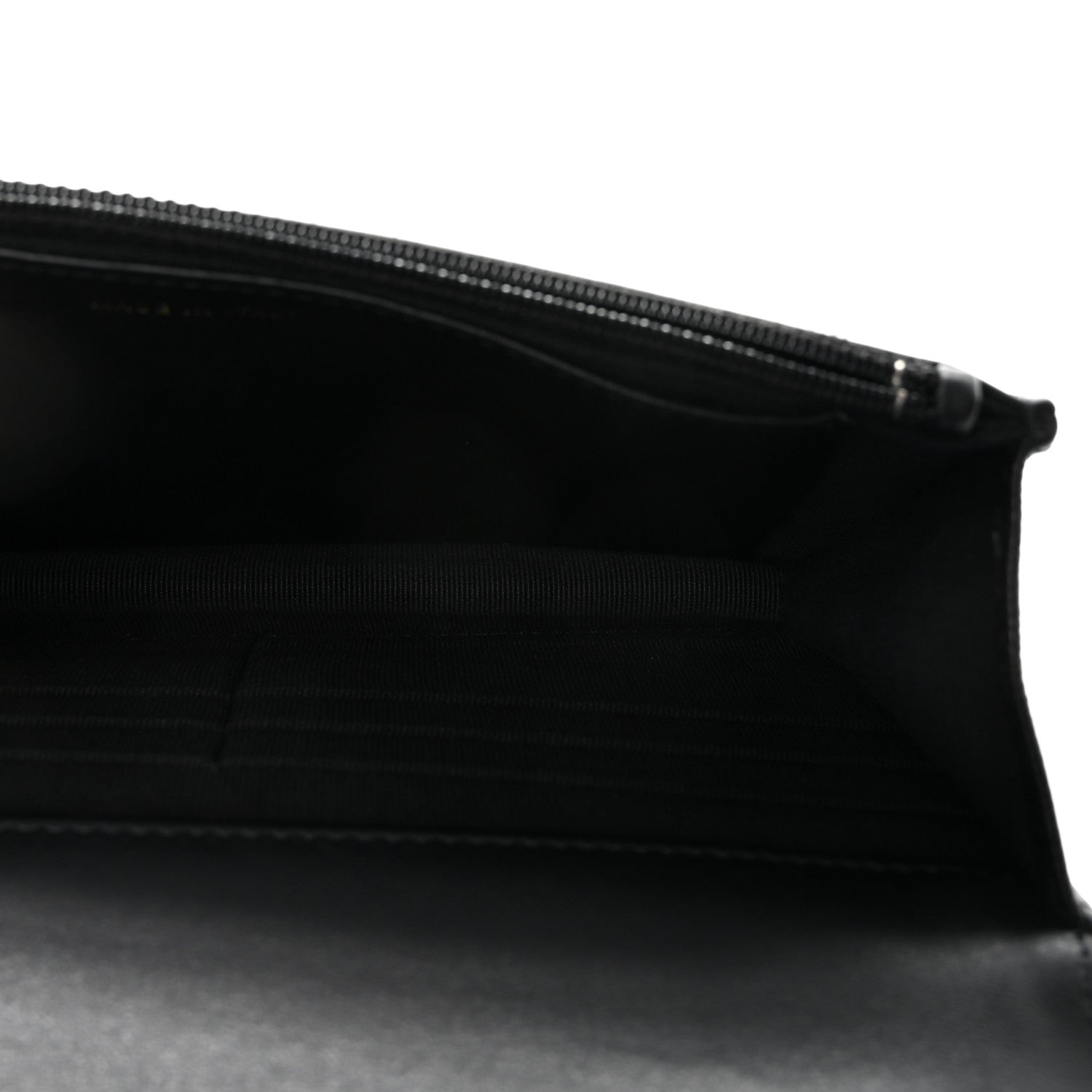 Chanel Caviar Quilted Pocket Clutch With Chain WOC Black