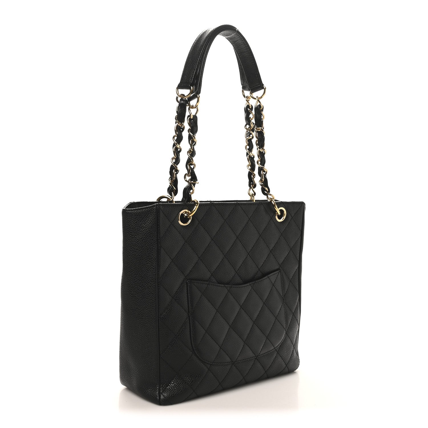 Chanel Caviar Quilted Petit Shopping Tote PST Black