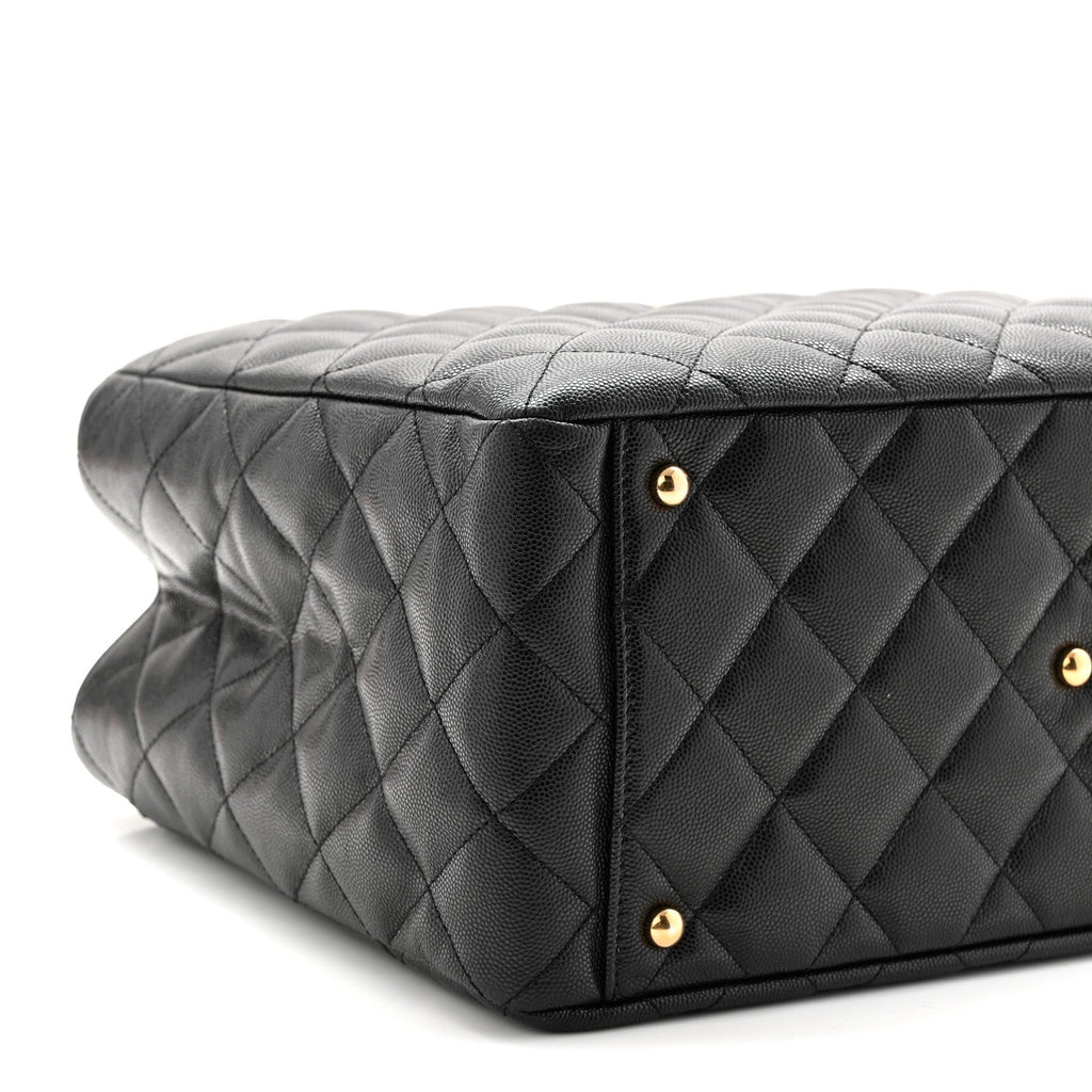 Chanel Caviar Quilted Small Shopping Tote Black