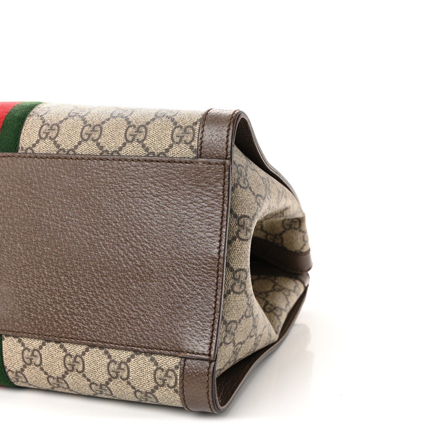 Gucci GG Supreme Monogram Web Medium Ophidia Tote Bag Brown