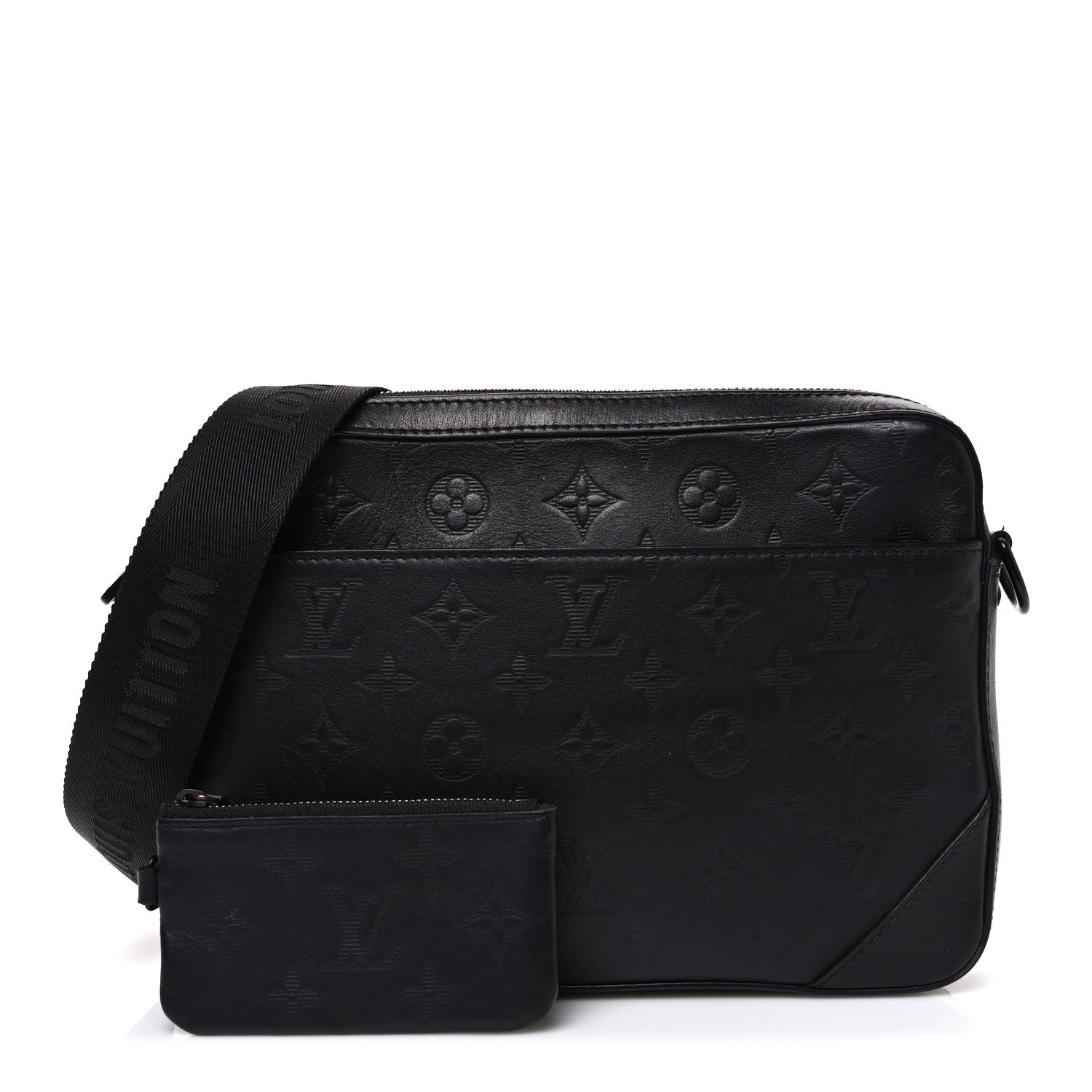 Louis Vuitton Calfskin Monogram Shadow Duo Messenger Black