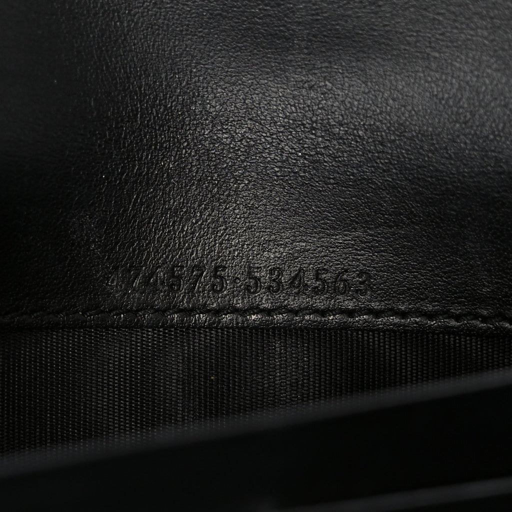 Gucci Calfskin Matelasse GG Marmont Chain Wallet Black