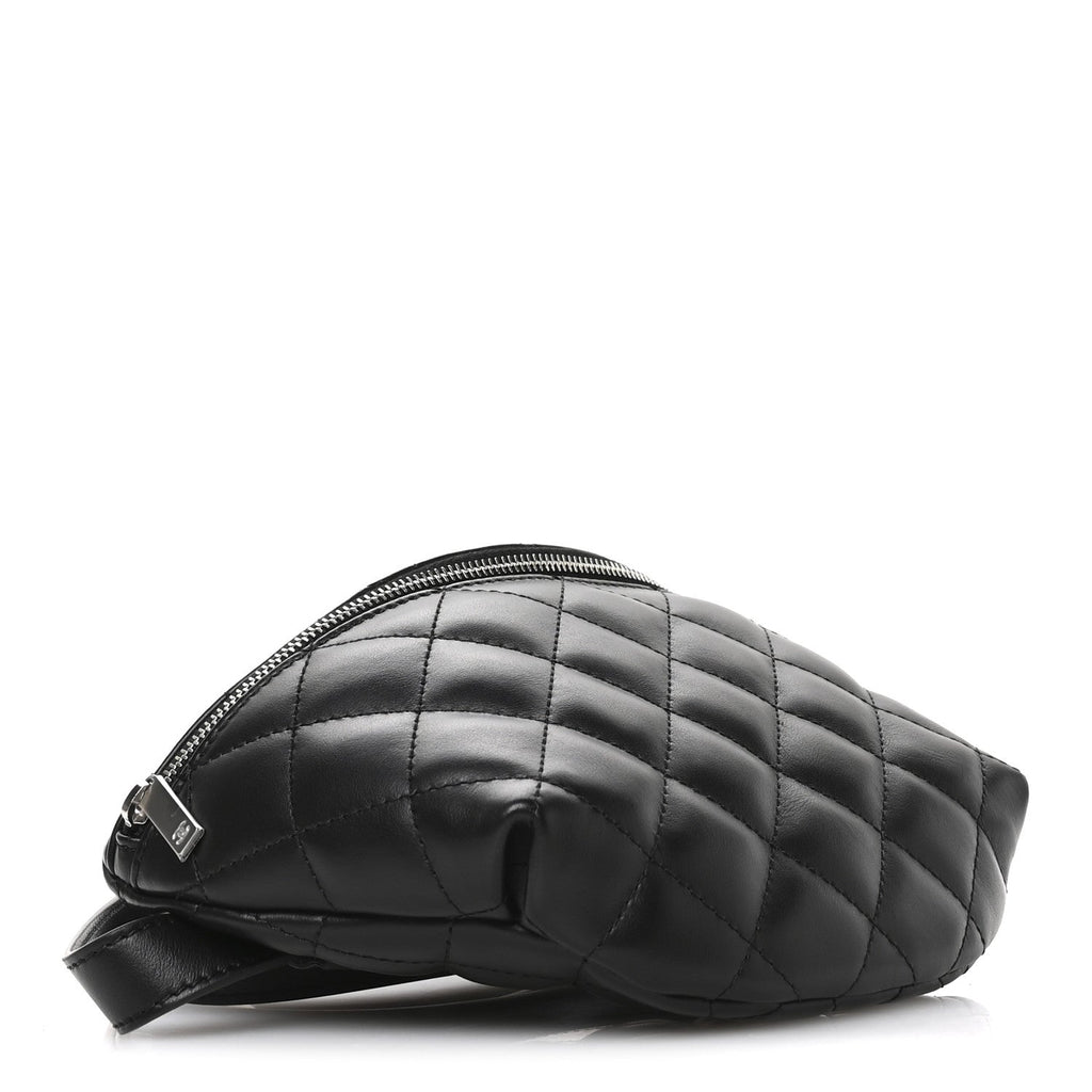 Chanel Calfskin Quilted Waist Belt Bag Black