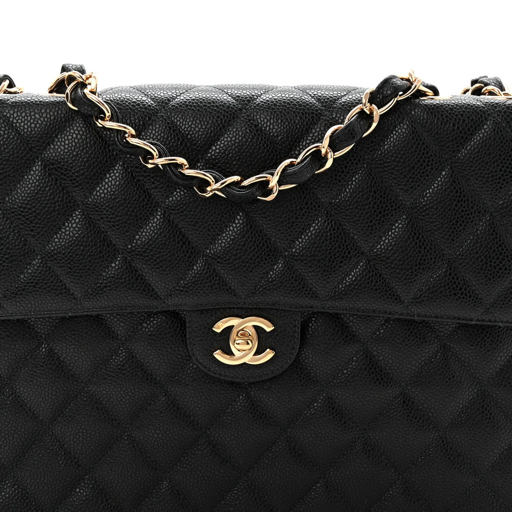Chanel Caviar Jumbo Single Flap Black