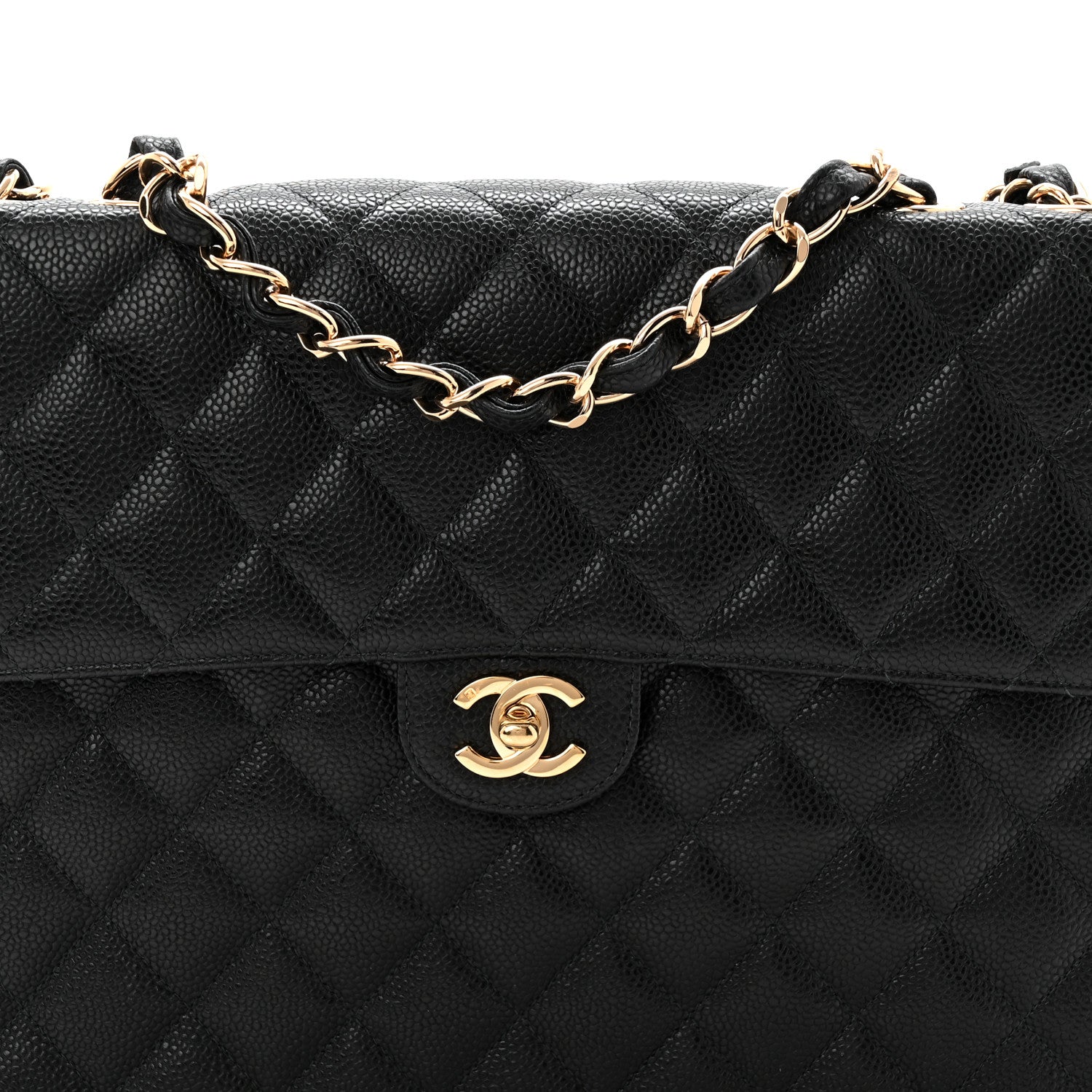 Chanel Caviar Jumbo Single Flap Black