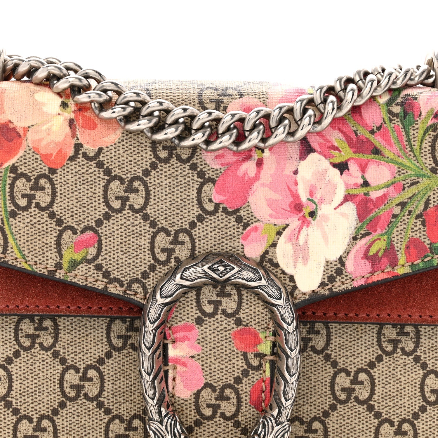 Gucci GG Supreme Monogram Blooms Mini Dionysus Shoulder Bag Beige Multicolor Dry Rose