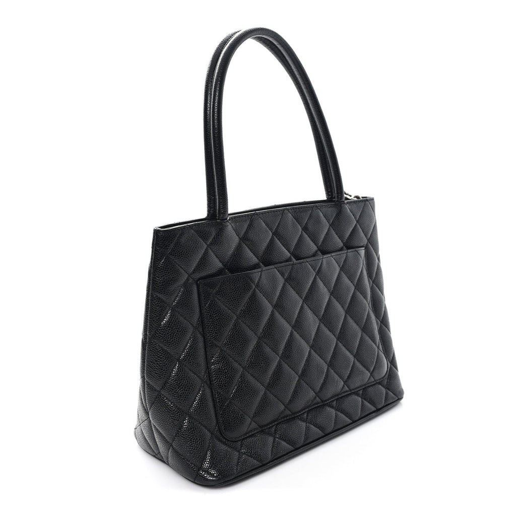 Chanel Caviar Quilted Medallion Tote Black