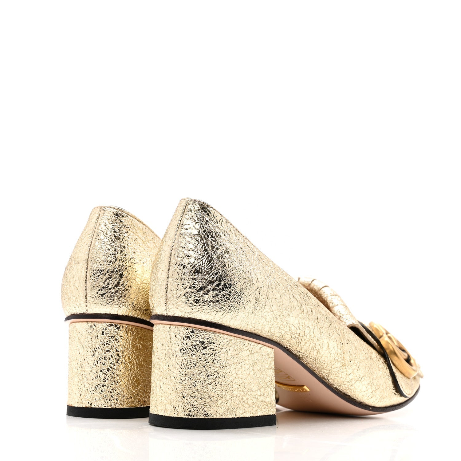 Gucci Galassia GG Marmont Fringe 50mm Loafer Pumps 35 Platino