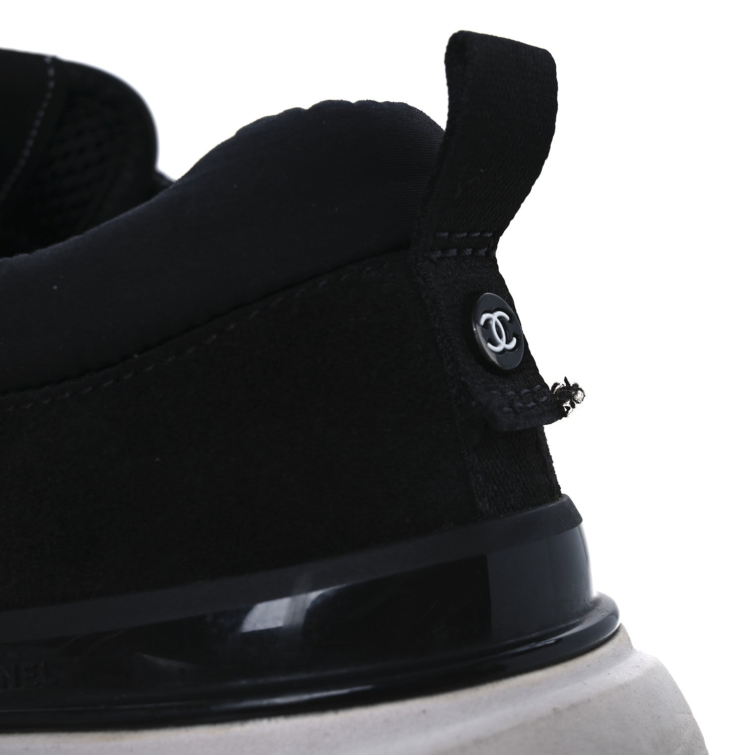 Calfskin Mesh Lycra Suede Womens Logo Sneakers 40 Black