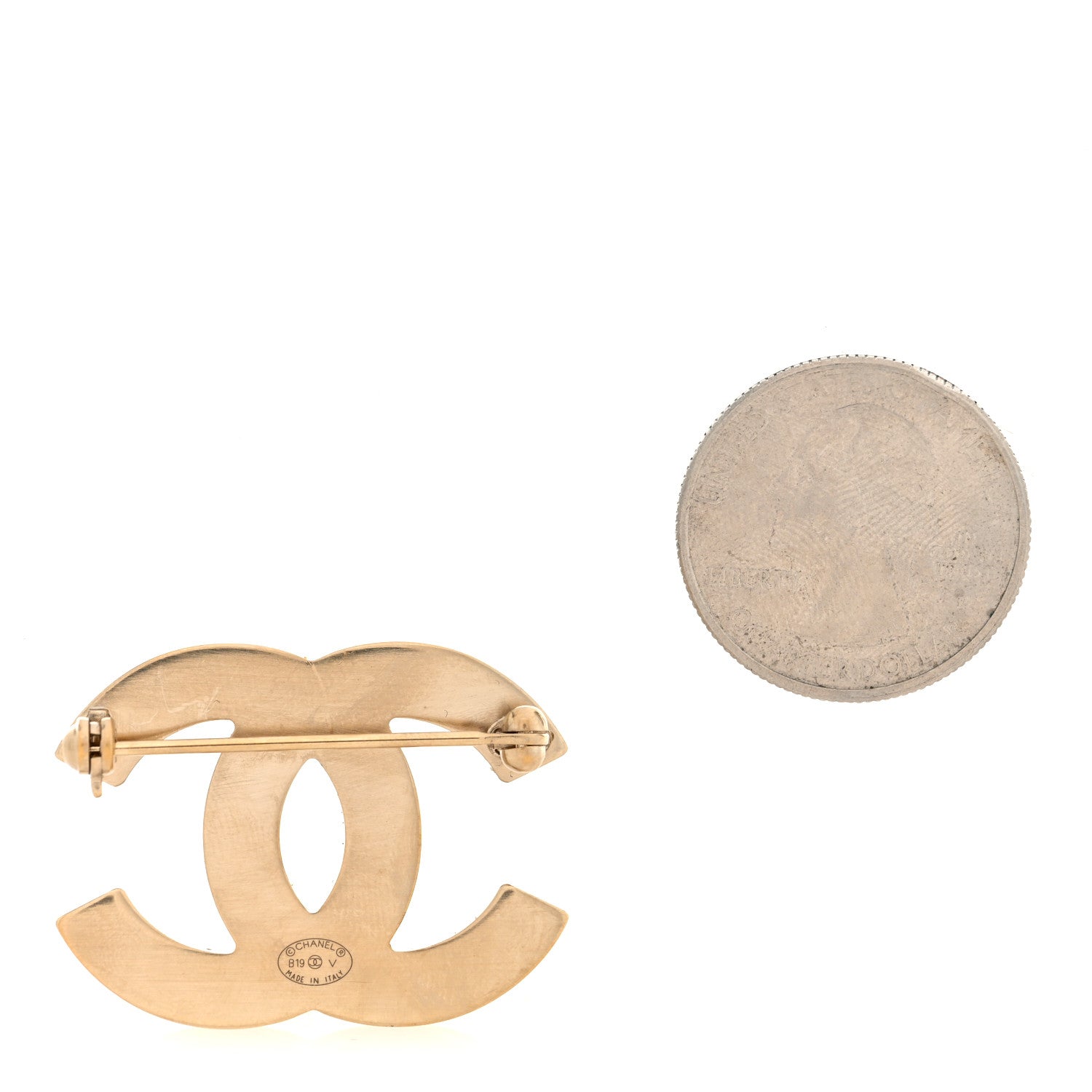Pearl CC Brooch Gold