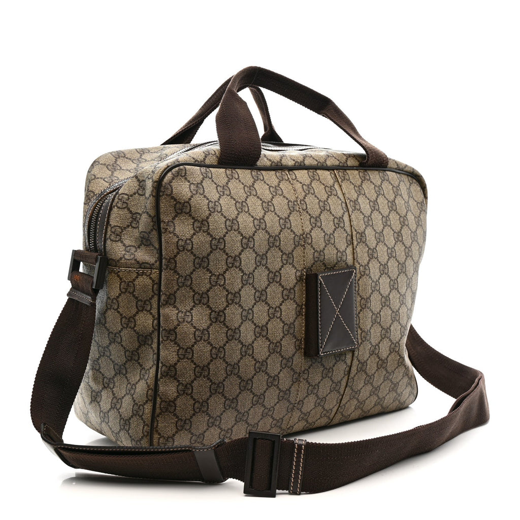 Gucci GG Plus Monogram Interlocking G Briefcase Brown