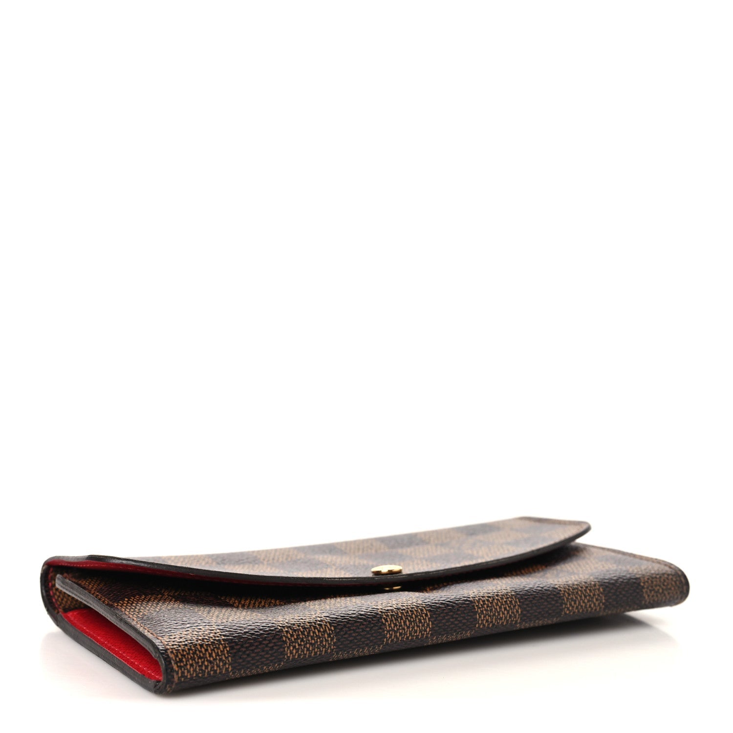 Louis Vuitton Damier Ebene Emilie Wallet Red