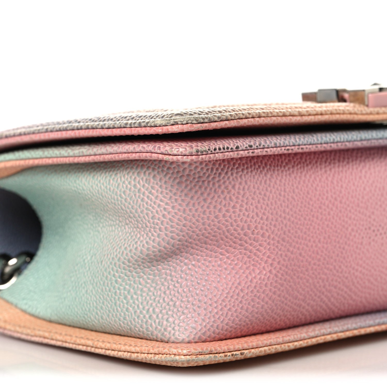 Chanel Caviar Quilted Medium Cuba Rainbow Boy Flap Pink Multicolor