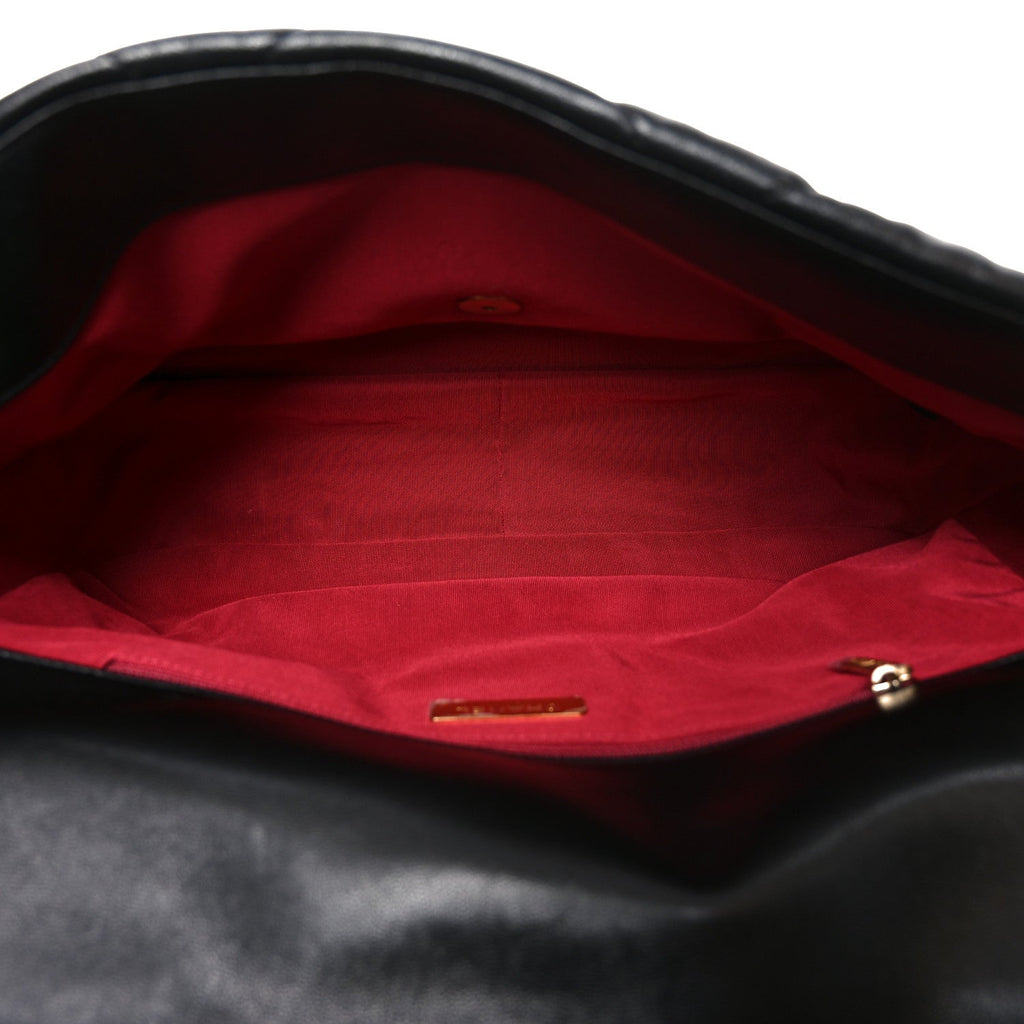 Chanel Goatskin Quilted Maxi Chanel 19 Flap Black