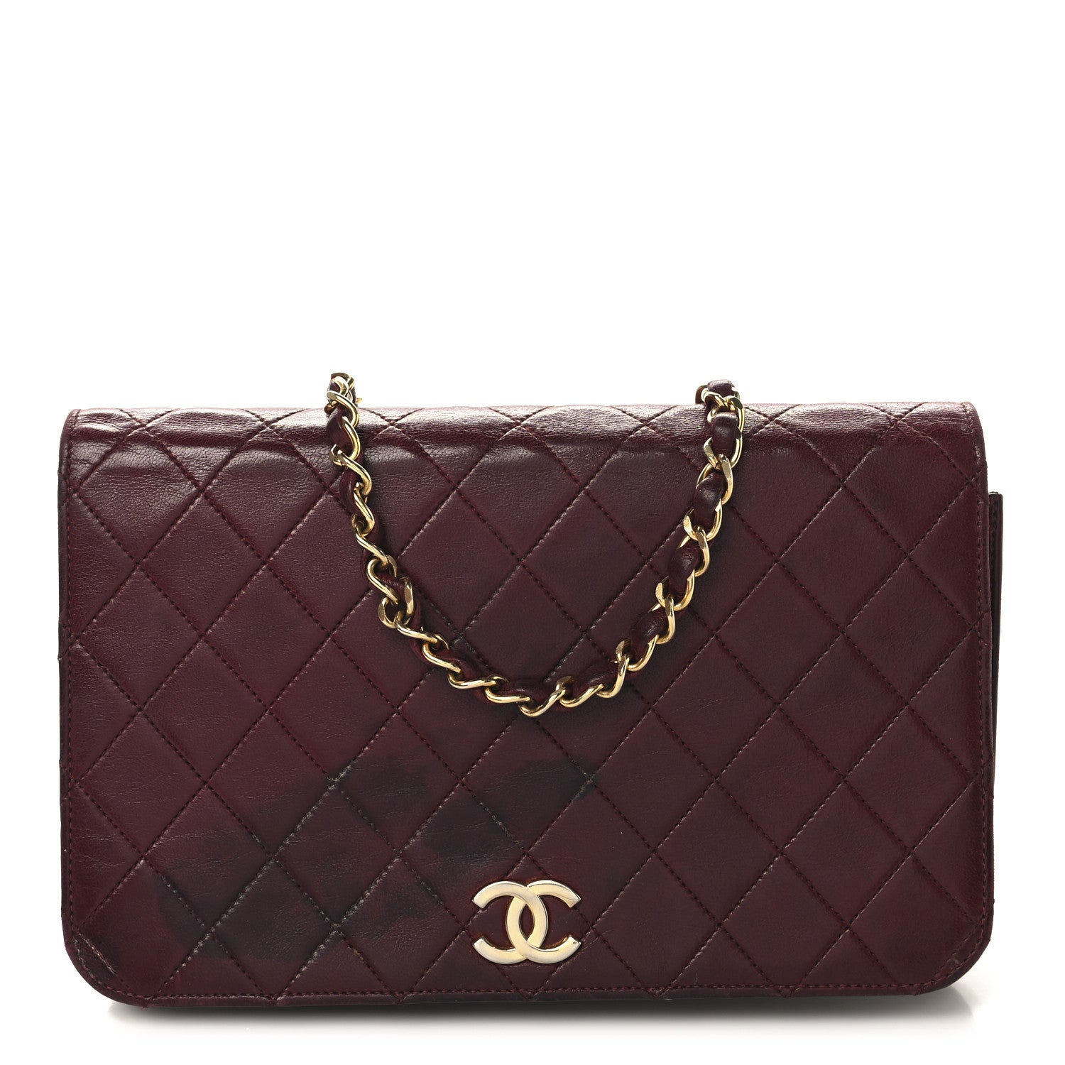 Chanel Lambskin Quilted Small Single Flap Bordeaux