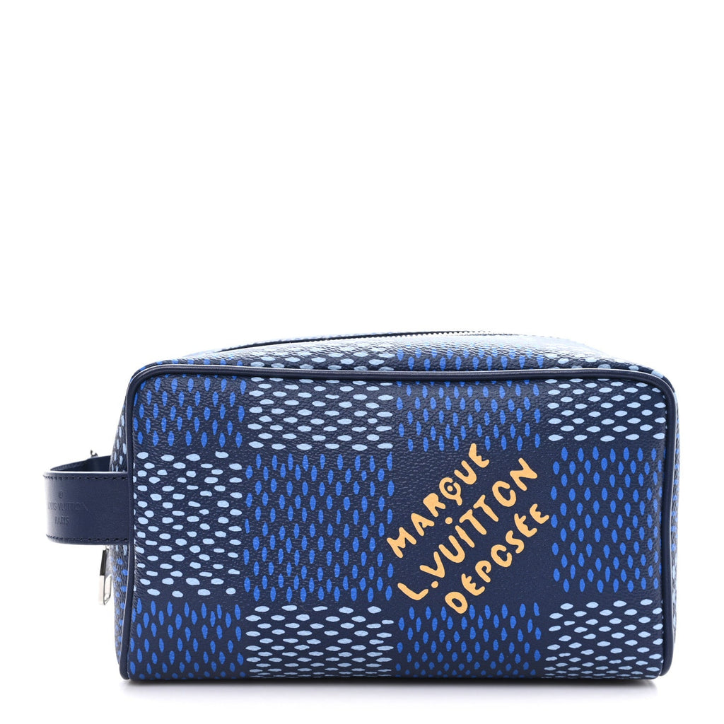 Louis Vuitton Damier Heritage Locker Dopp Kit Blue
