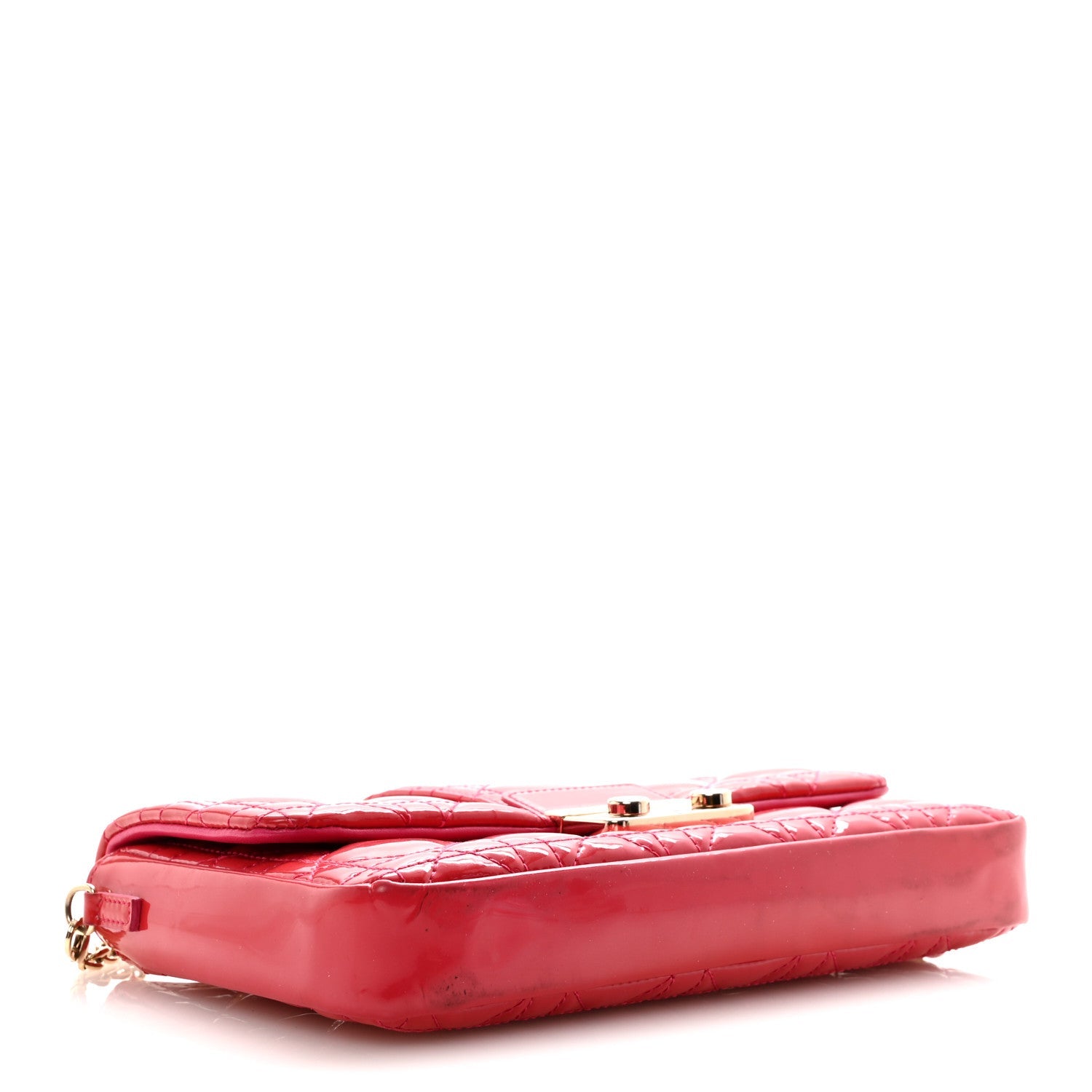 Christian Dior Patent Cannage Miss Dior Promenade Pouch Fuchsia