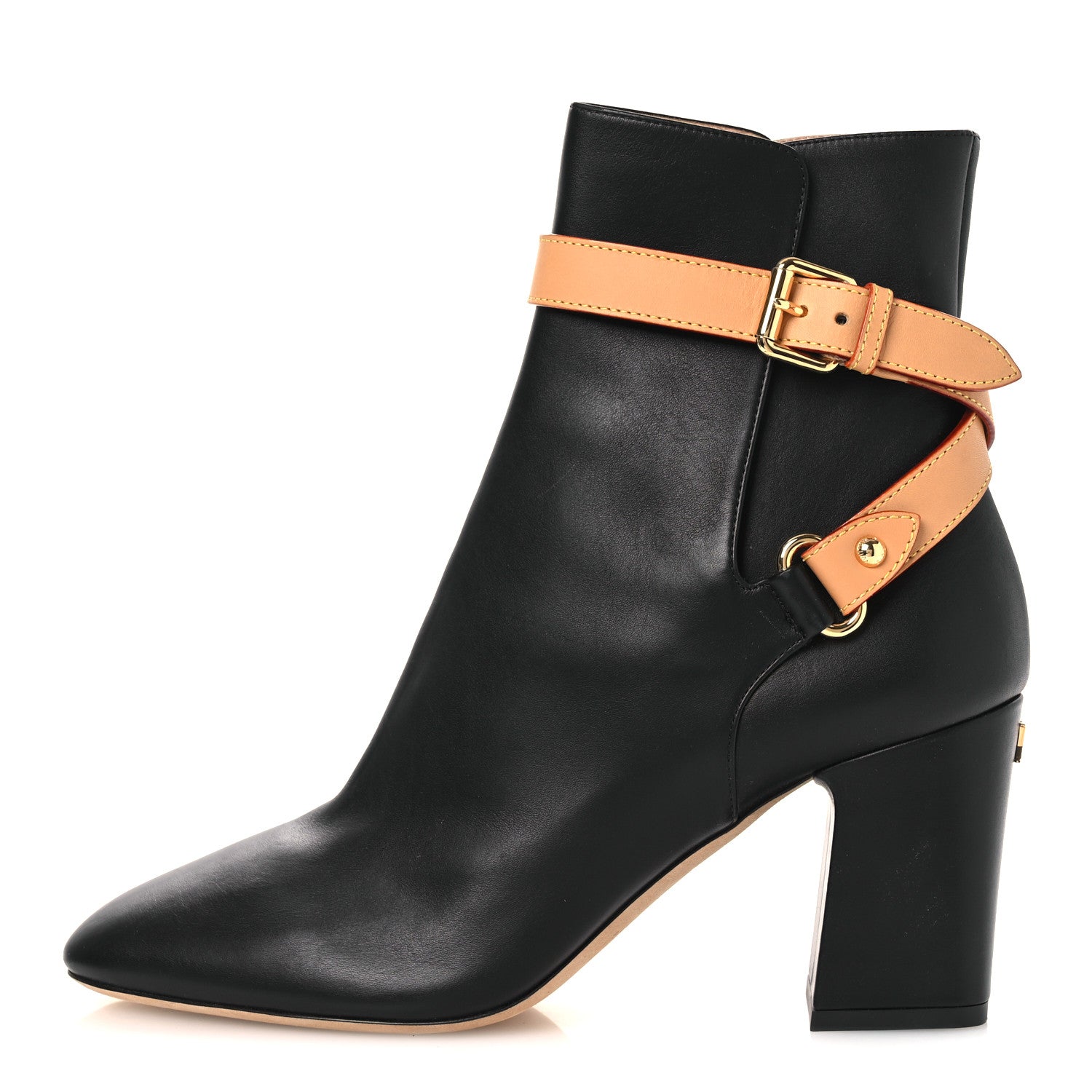 Louis Vuitton Calfskin Belted Parisienne Ankle Boots 40 Black