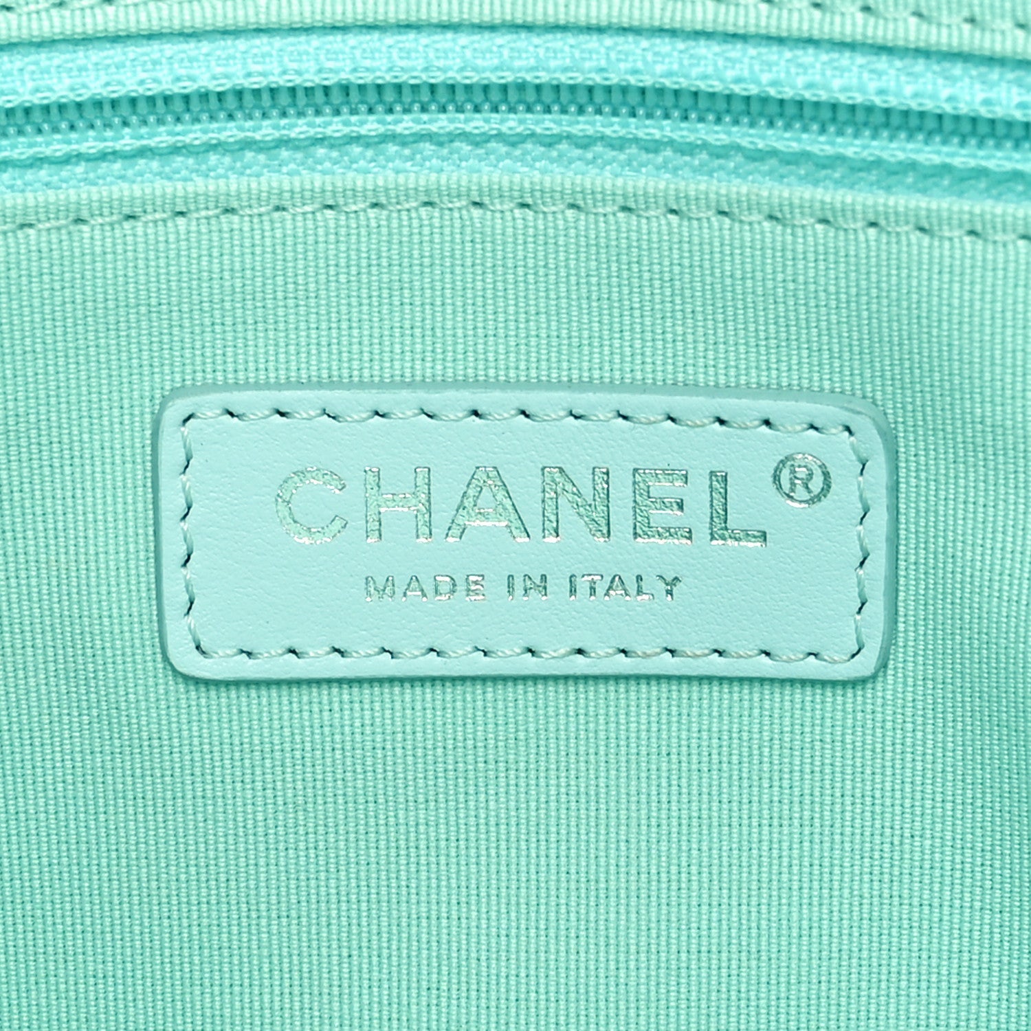 Chanel Shaded Calfskin Small Deauville Tote Light Green Turquoise Purple