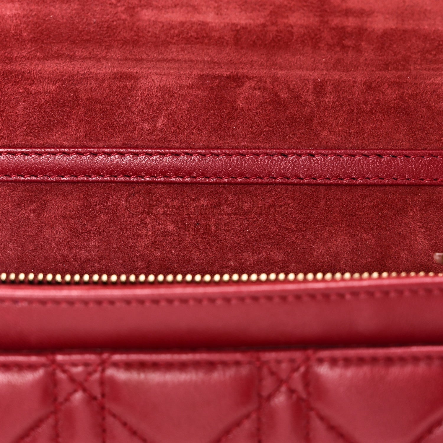 Christian Dior Lambskin Cannage Dioraddict Wallet On Chain Clutch Fuchsia