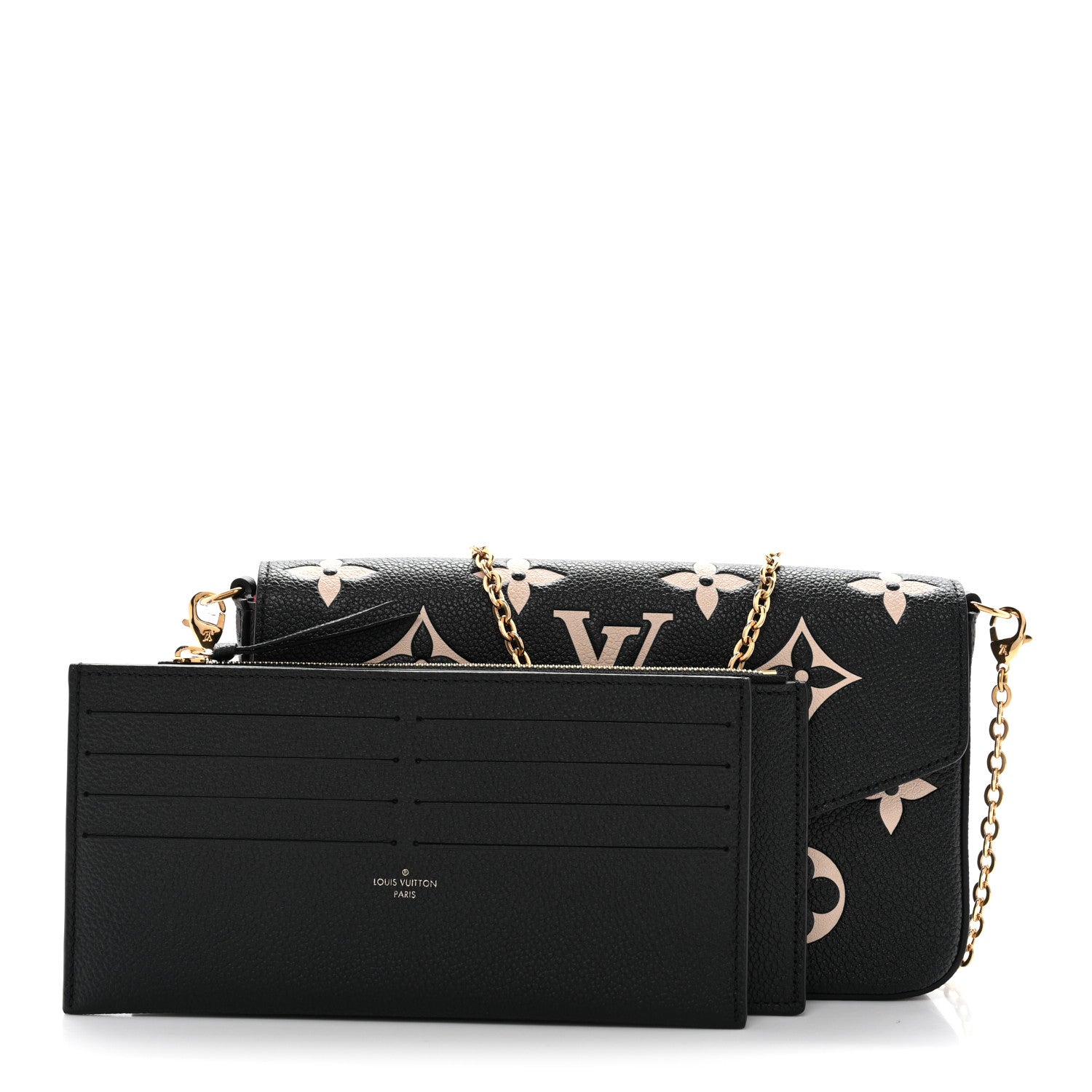 Louis Vuitton Empreinte Monogram Giant Felicie Pochette Black Beige