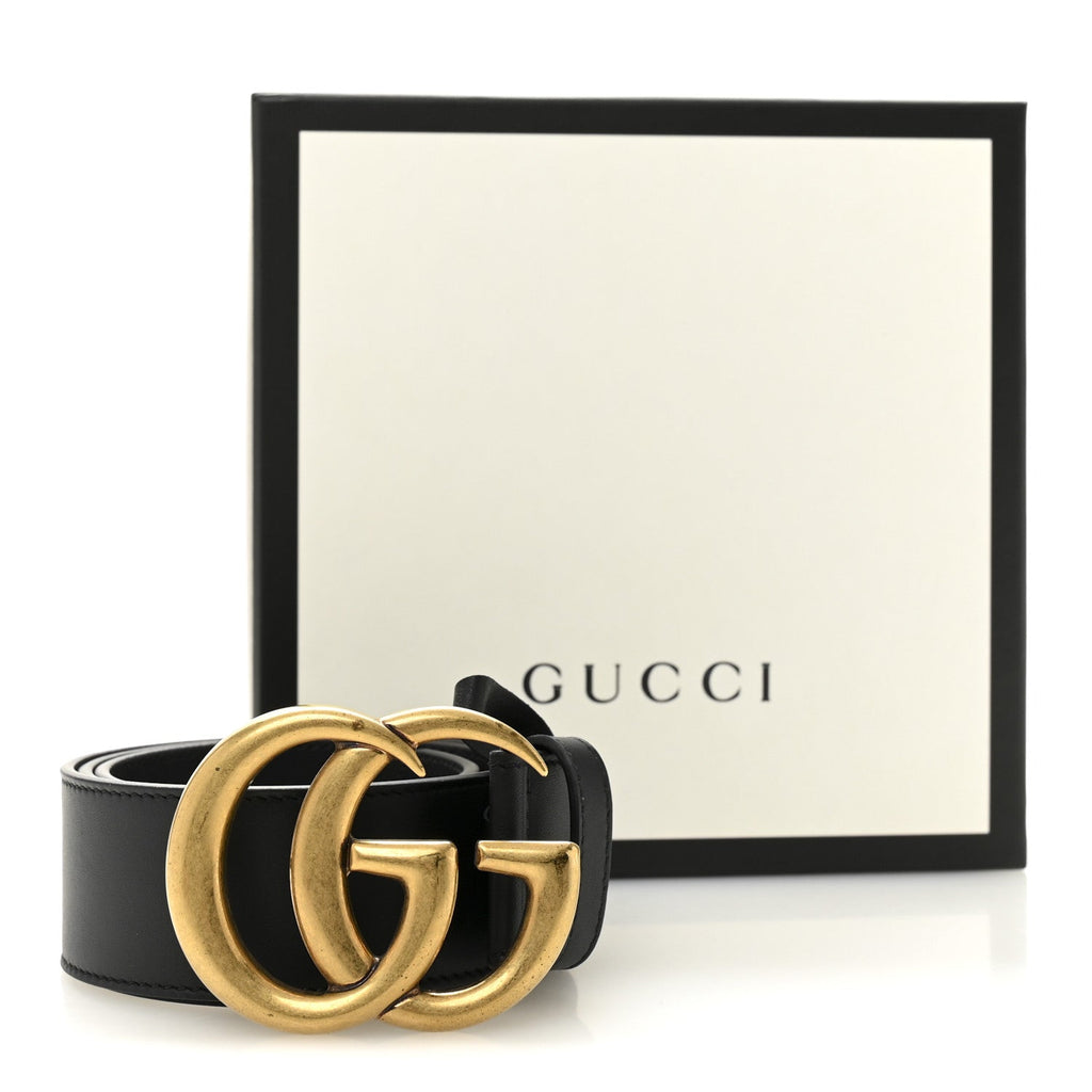 Gucci Calfskin Double G 40mm Belt 80 32 Black