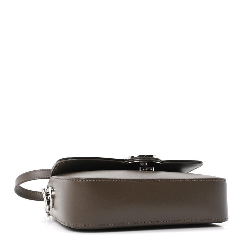 Gucci Senna Calfskin Petite GG Top Handle Shoulder Bag Craclet Brown