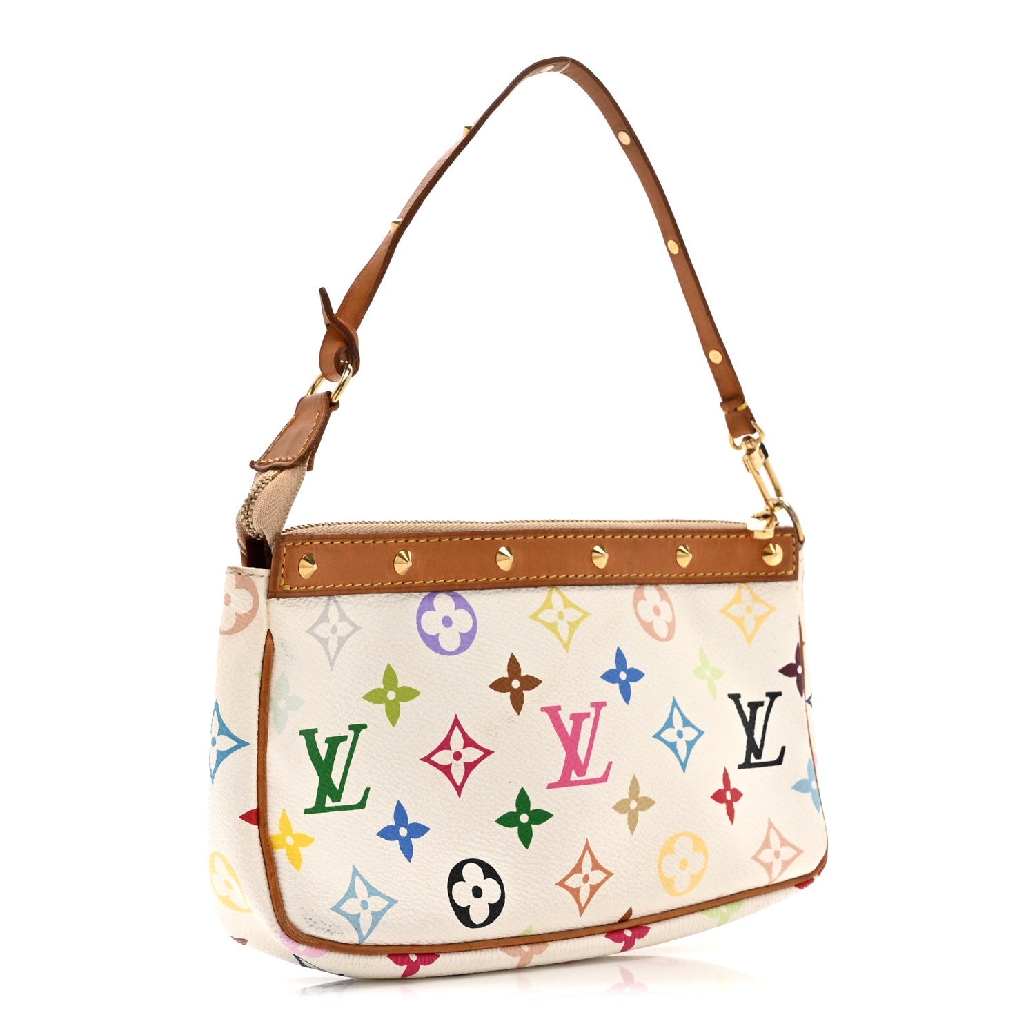 Louis Vuitton Monogram Multicolor Pochette Accessories White