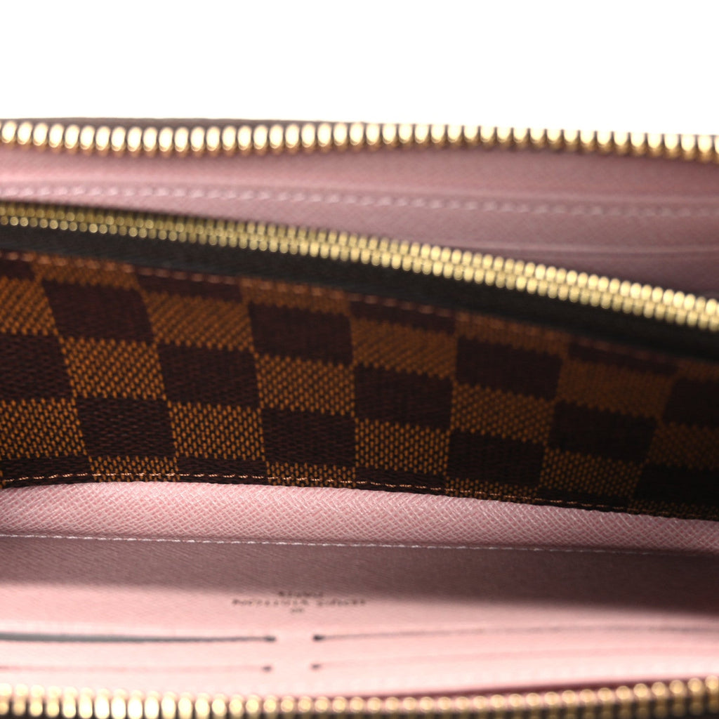Louis Vuitton Damier Ebene Clemence Wallet Rose Ballerine