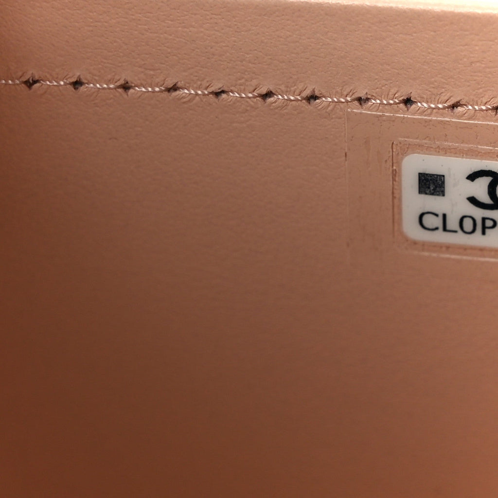 Chanel Shiny Caviar Preppy Coco Long Vanity With Strap Light Pink