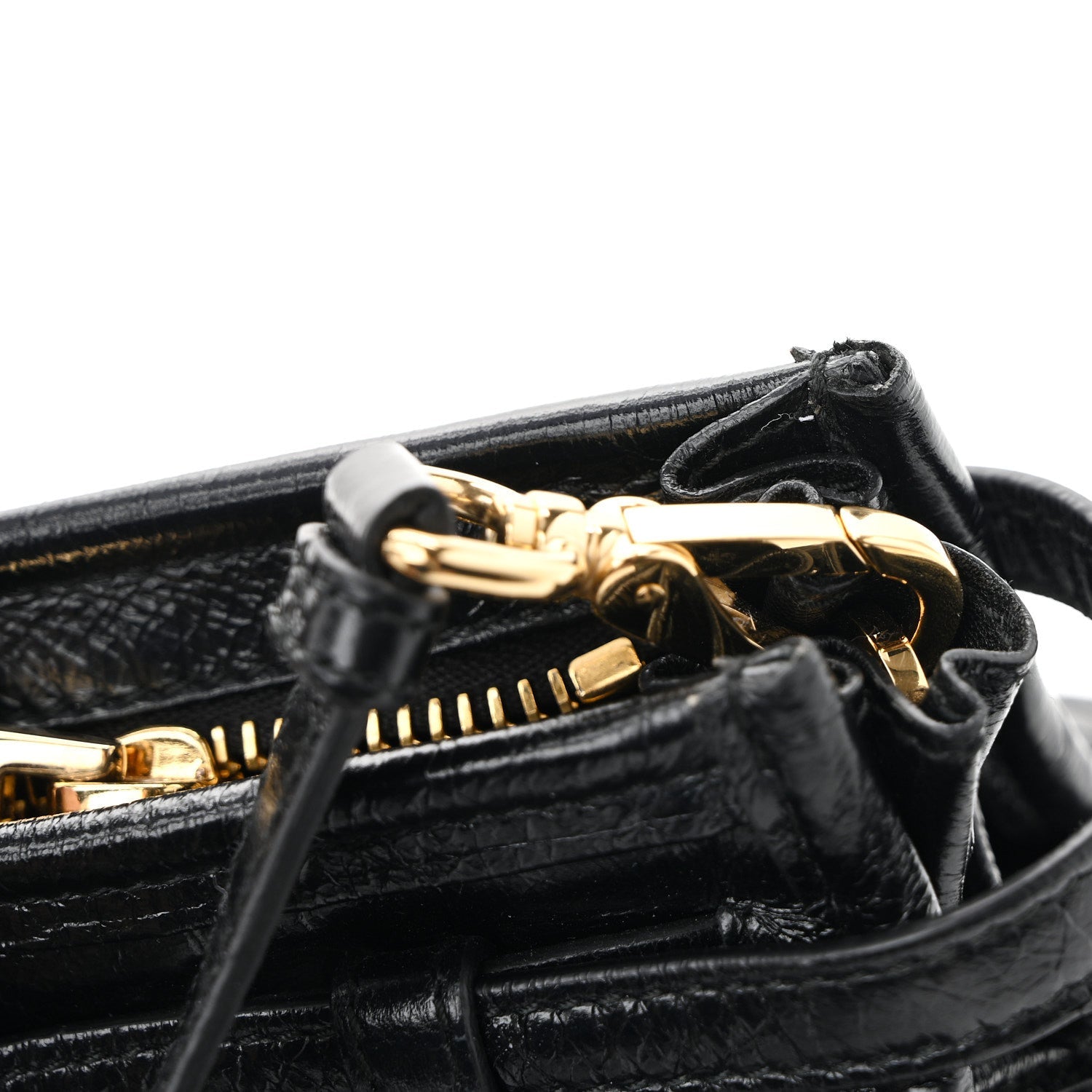 Prada Glossy Calfskin Triangle Medium Bonnie Shoulder Bag Black