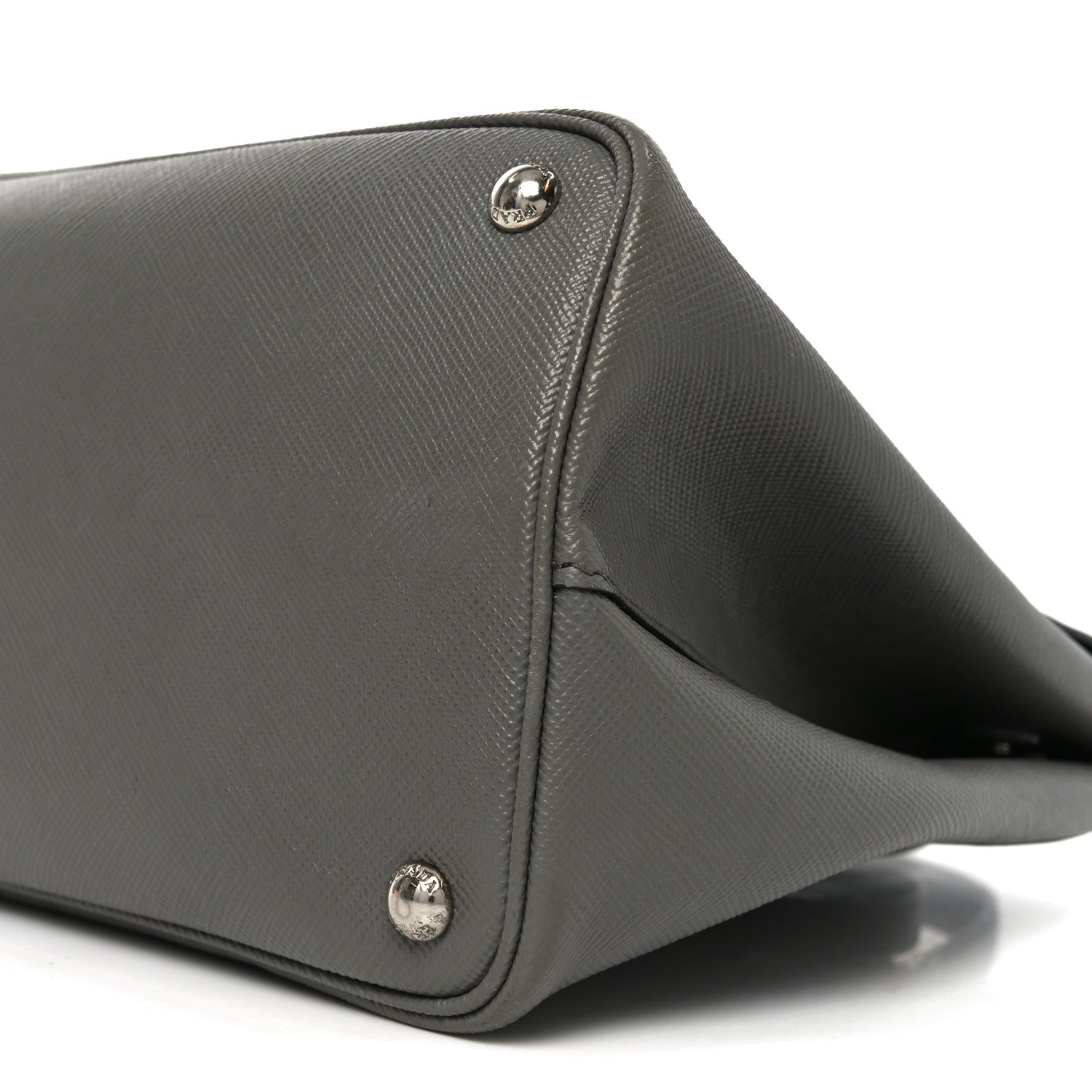 Prada Saffiano Cuir Convertible Top Handle Tote Marmo