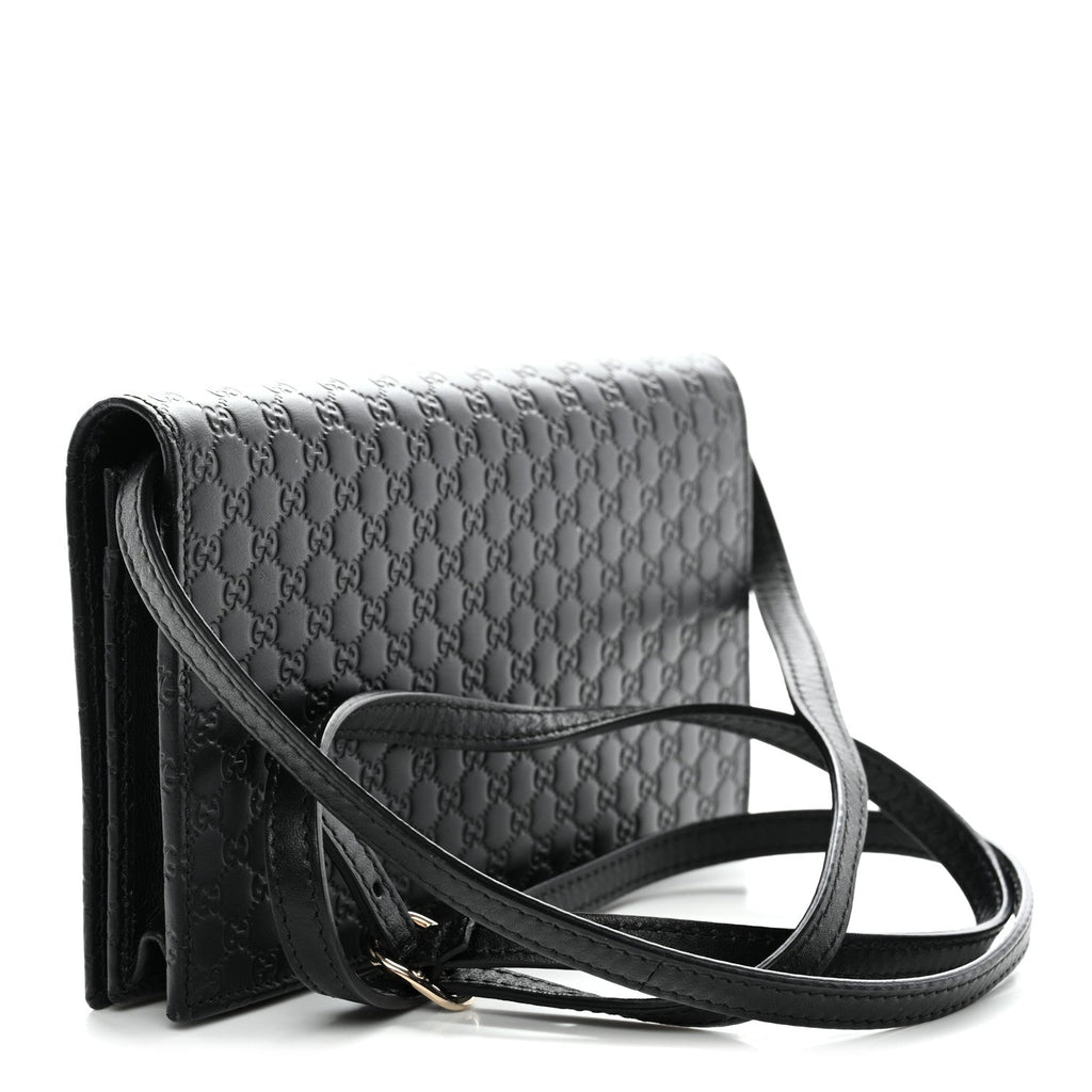 Gucci Soft Microguccissima Crossbody Wallet Black