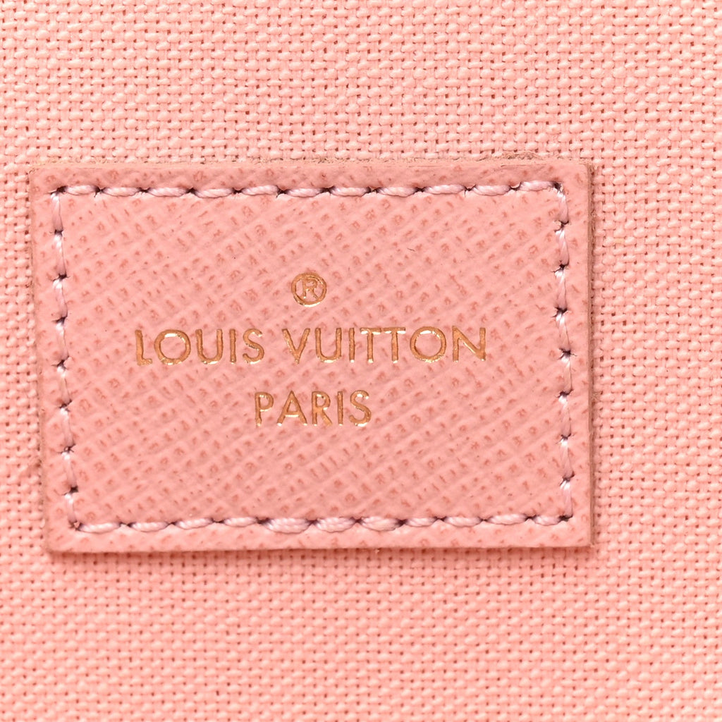 Louis Vuitton Damier Azur Pochette Felicie Chain Wallet Rose Ballerine