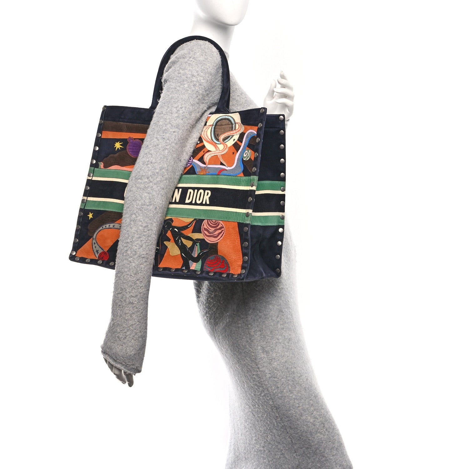 Christian Dior Suede Large L'Air Book Tote Black