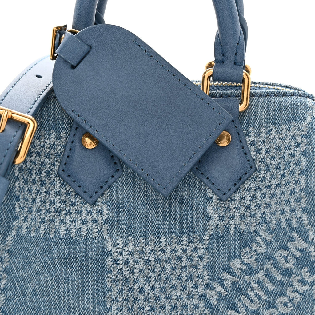 Louis Vuitton Damier Denim 3D Speedy Bandouliere 18 Denim Blue