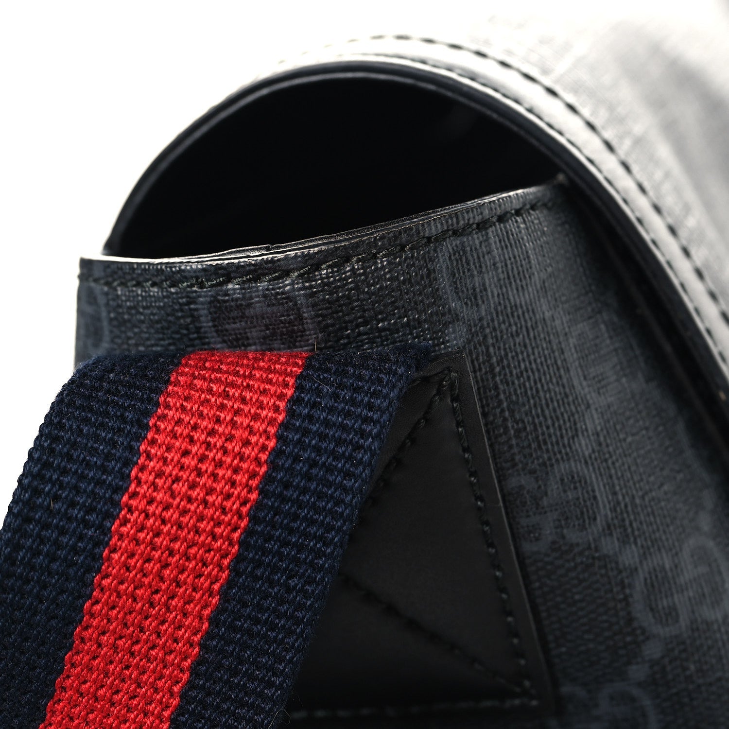 Gucci GG Supreme Monogram Web Messenger Diaper Bag Black Grey