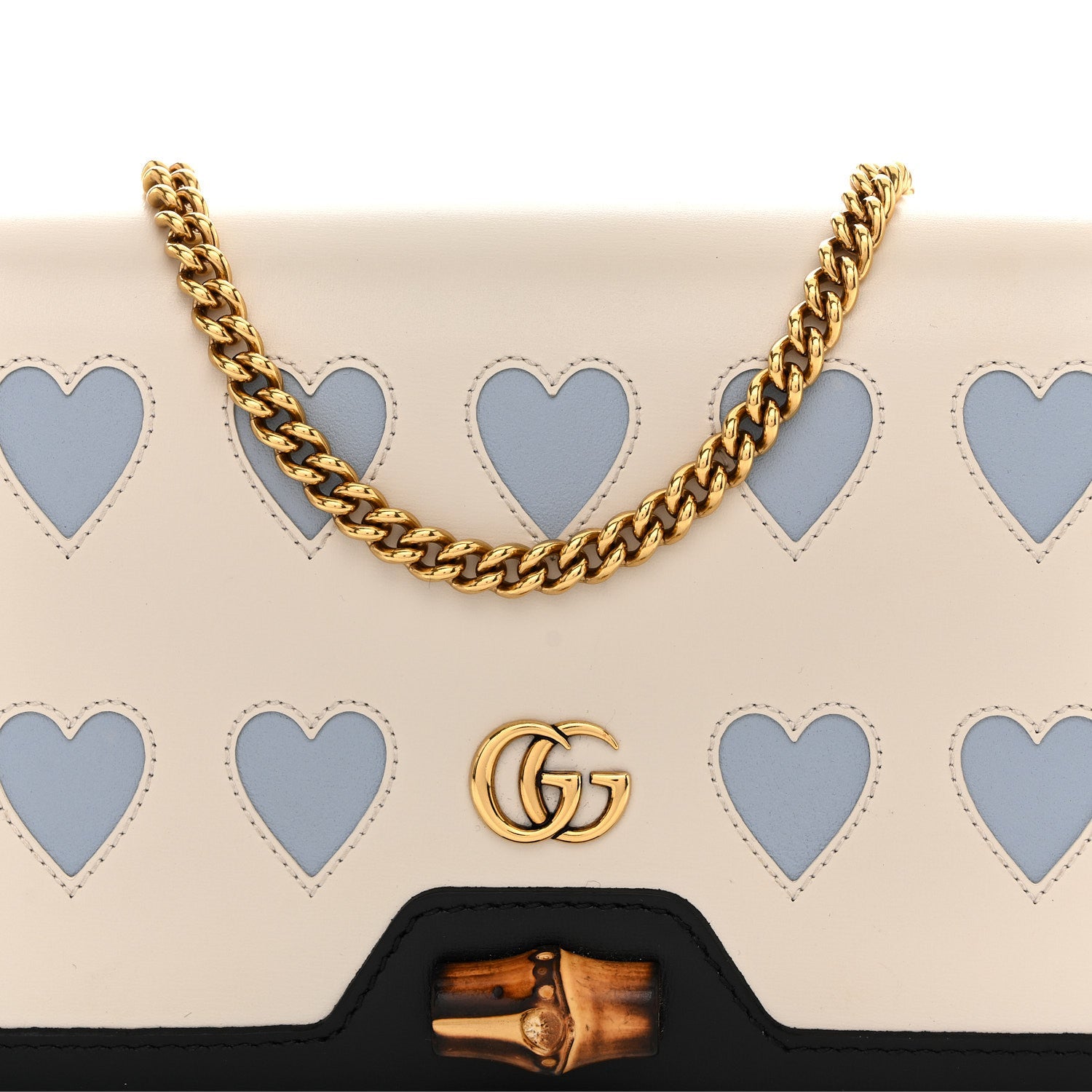 Gucci Calfskin Lovelight Mini Diana Chain Bag Mystic White Paradise Cloude