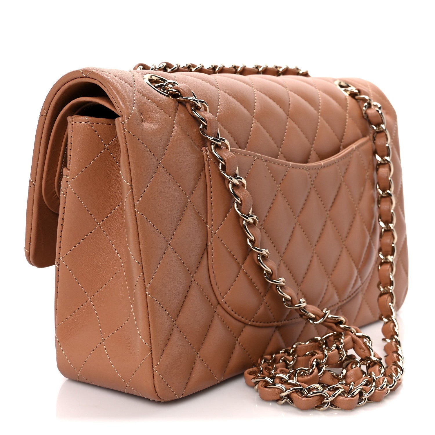 Chanel Lambskin Quilted Medium Double Flap Brown