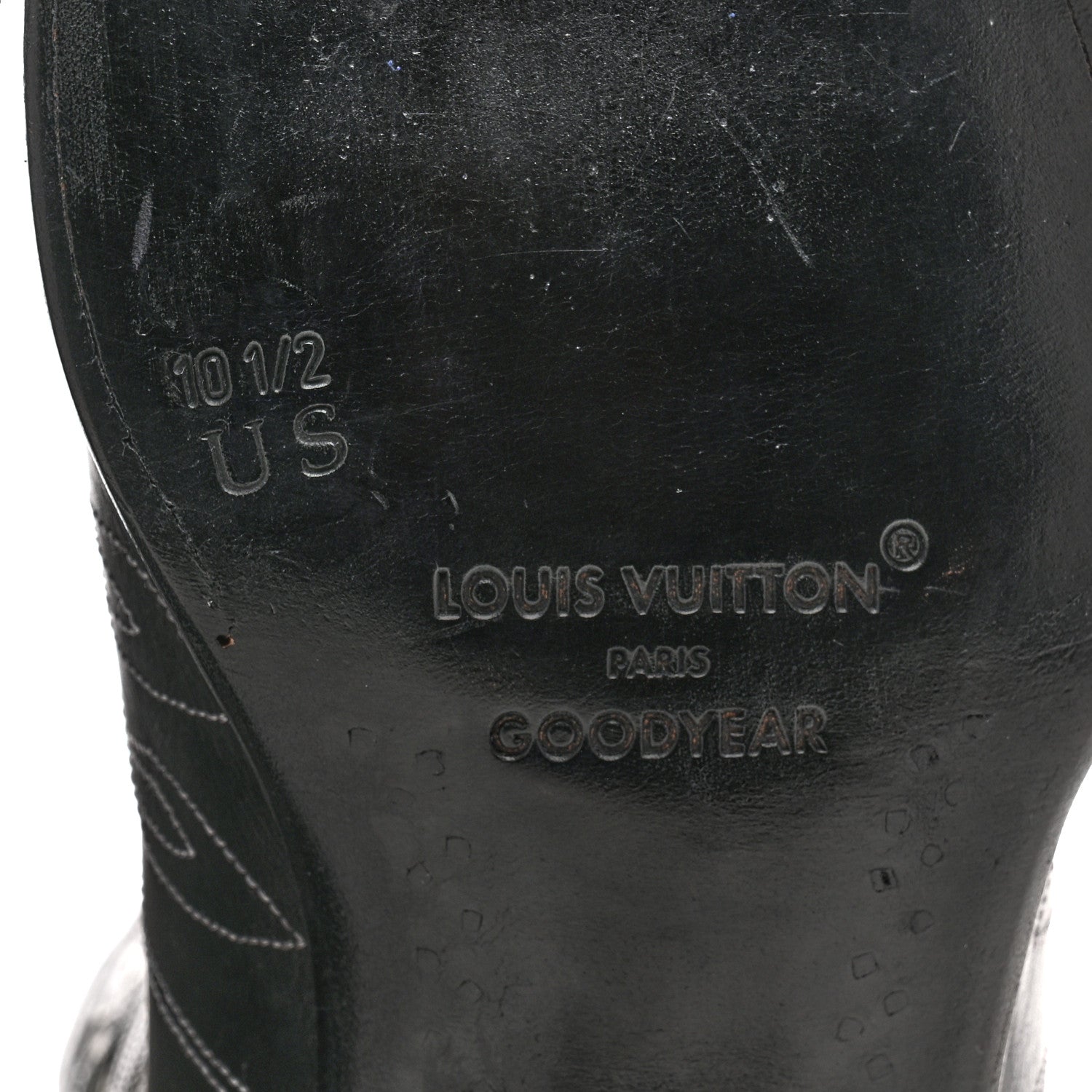 Louis Vuitton Calfskin LV Texan Mens Rider Boots 10.5 Black Silver