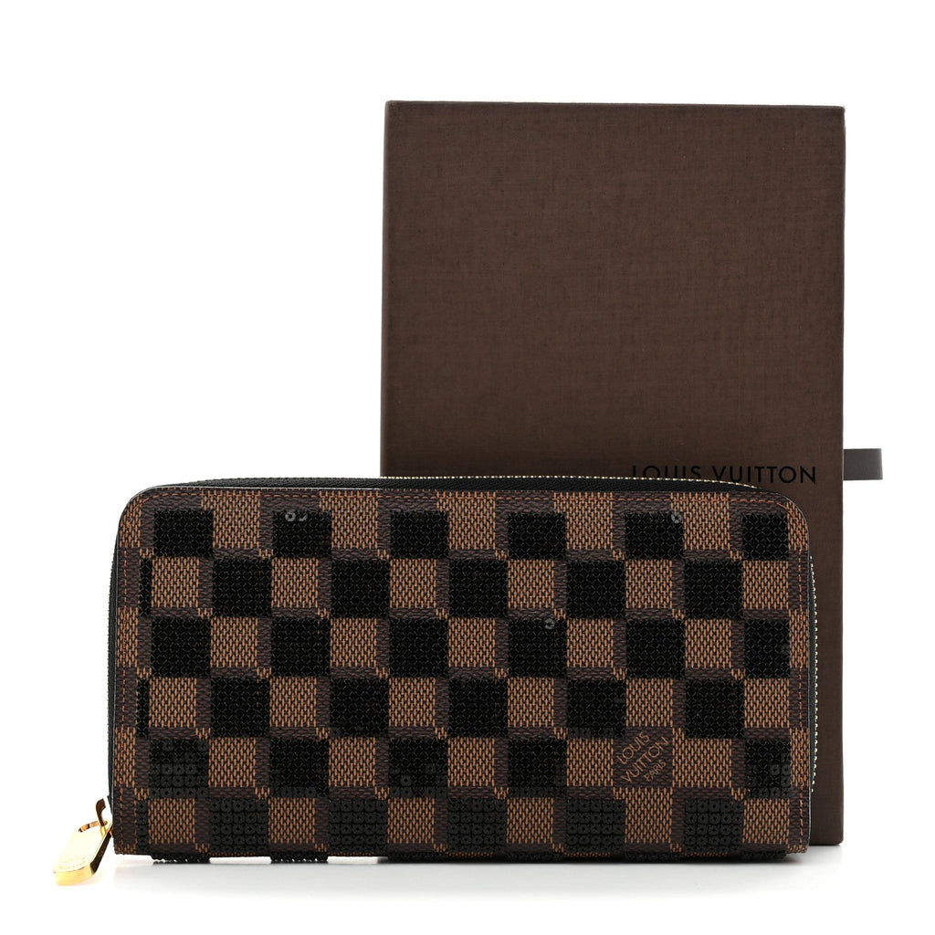Louis Vuitton Damier Paillettes Zippy Wallet Black