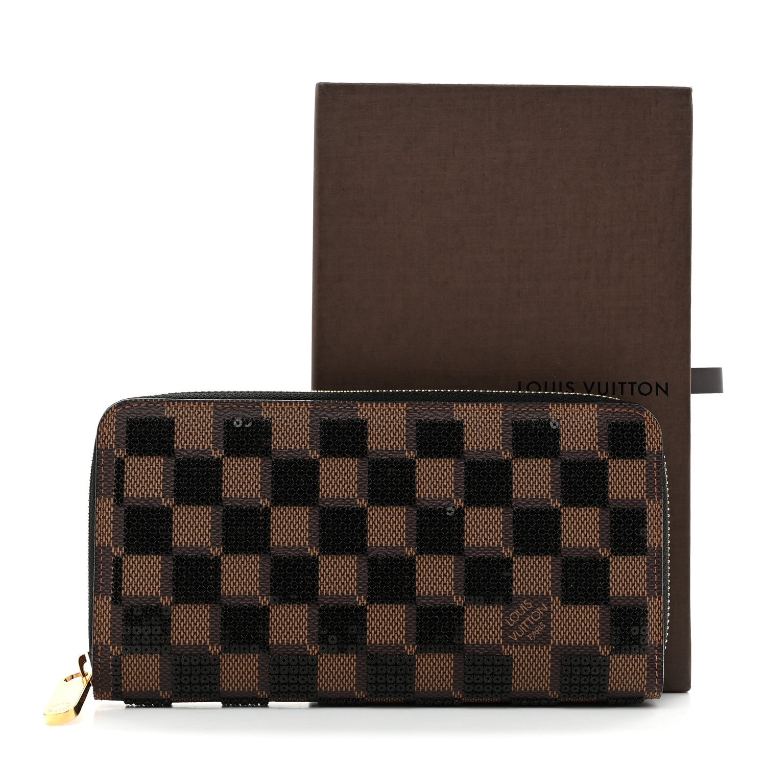 Louis Vuitton Damier Paillettes Zippy Wallet Black