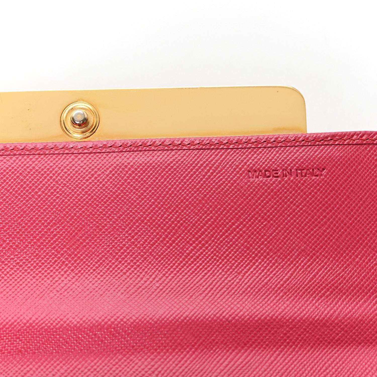 Prada Saffiano Crystal Continental Flap Wallet Peonia