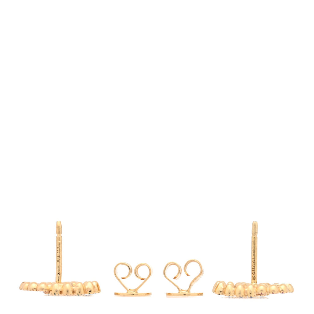 Gucci 18K Yellow Gold Sapphire Topaz Tsavorite Citrine Running G Stud Earrings