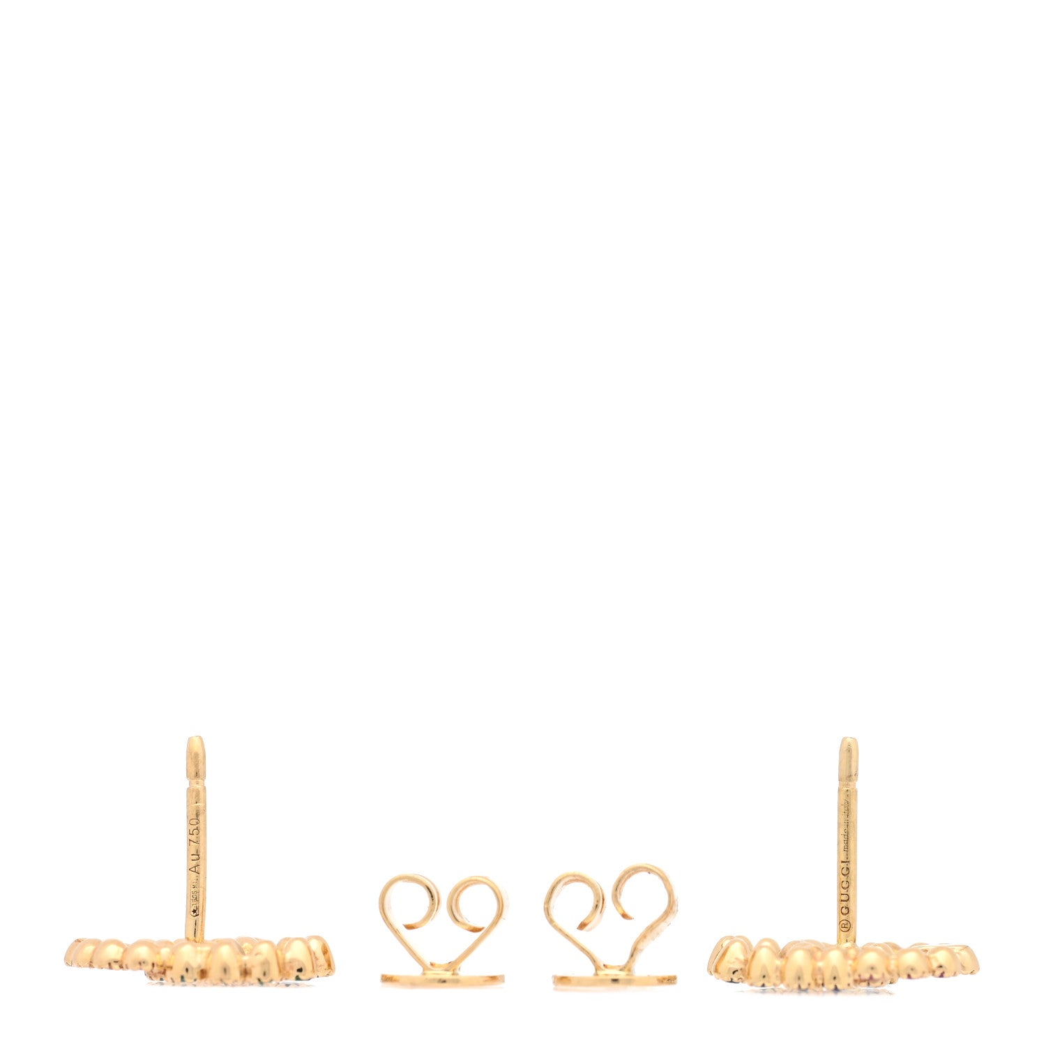 Gucci 18K Yellow Gold Sapphire Topaz Tsavorite Citrine Running G Stud Earrings