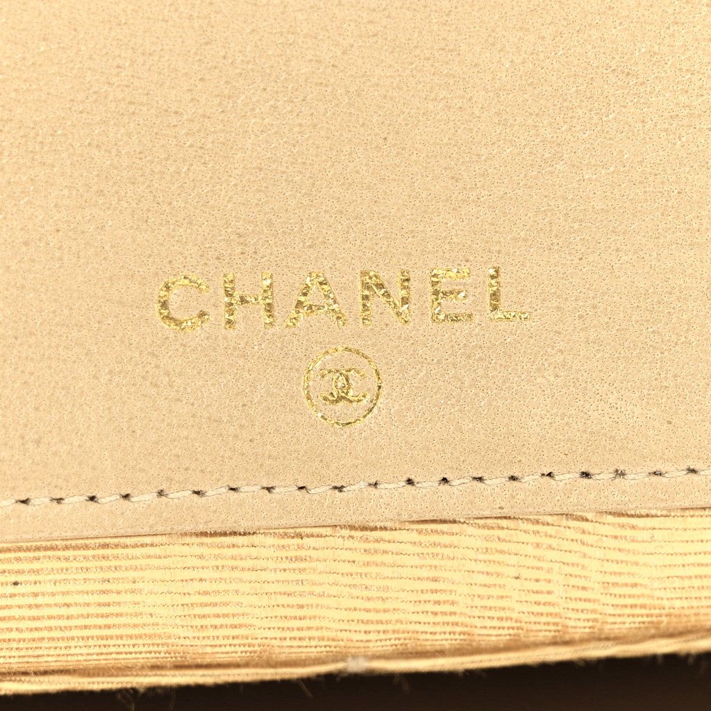 Caviar CC Timeless Flap Wallet Beige