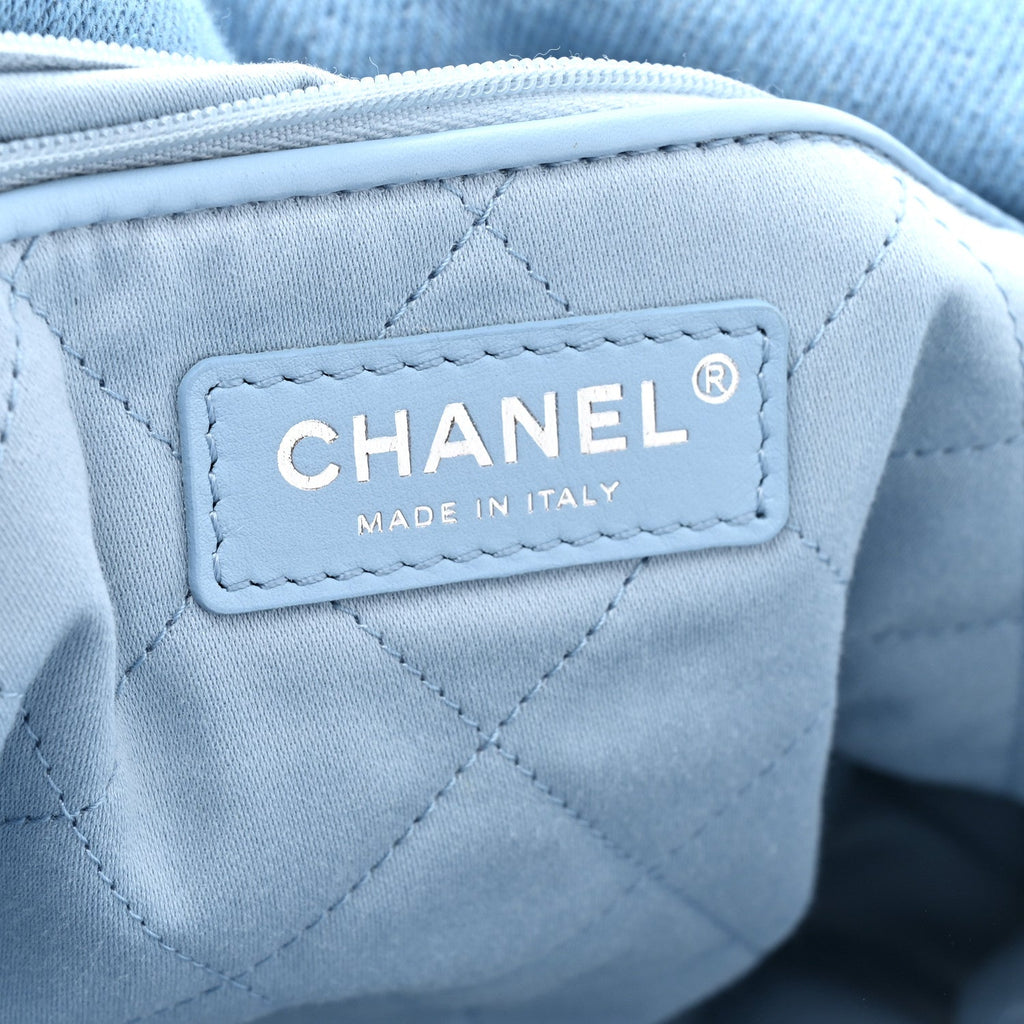 Chanel Denim Quilted Chanel 22 Light Blue