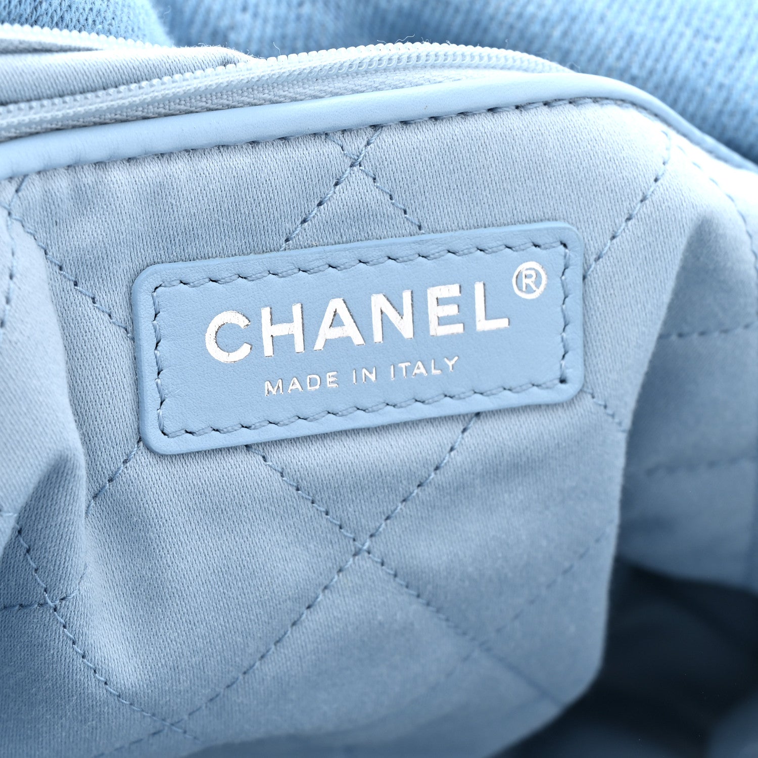Chanel Denim Quilted Chanel 22 Light Blue
