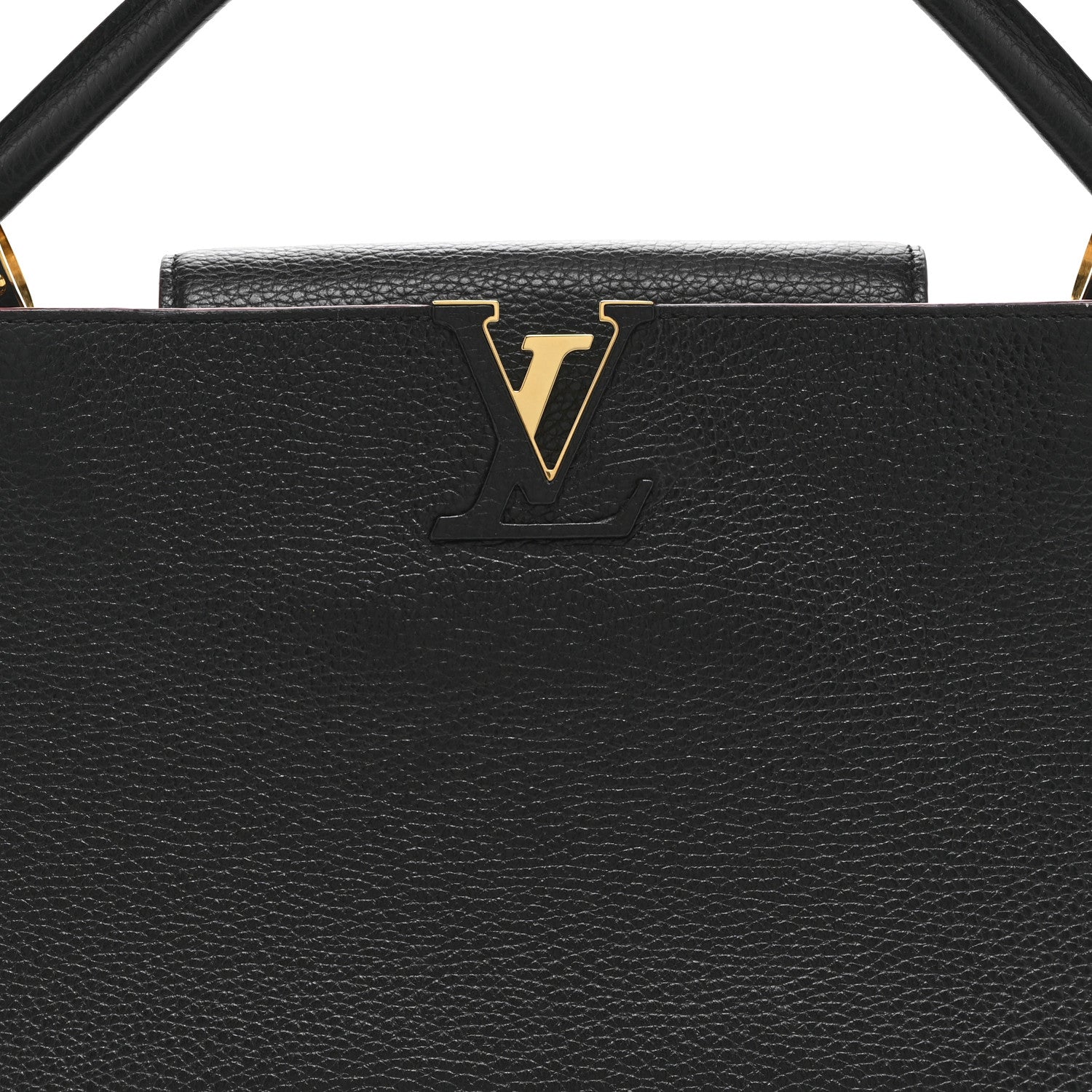 Louis Vuitton Taurillon Capucines MM Black Fuchsia