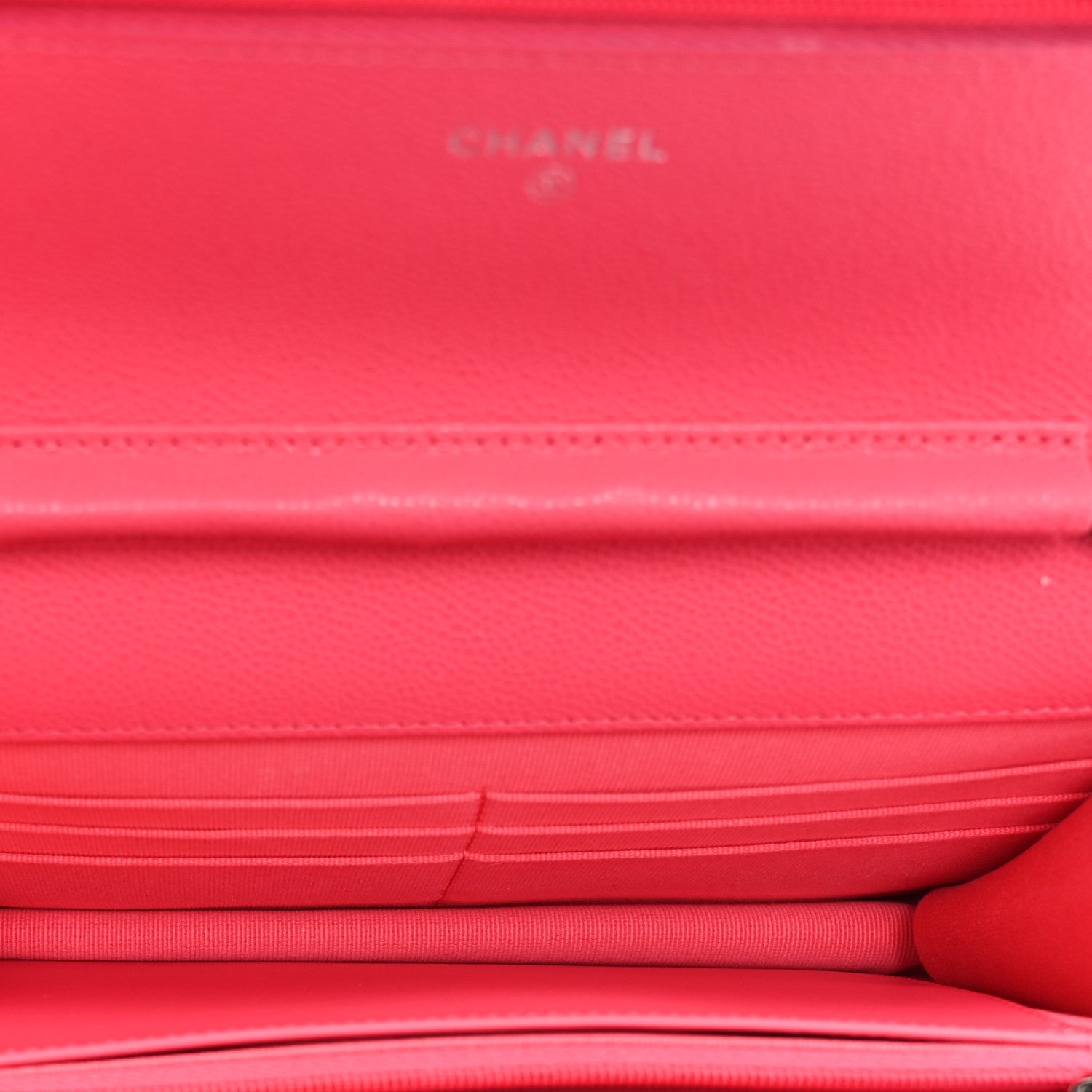 Chanel Caviar Quilted Wallet on Chain WOC Dark Pink